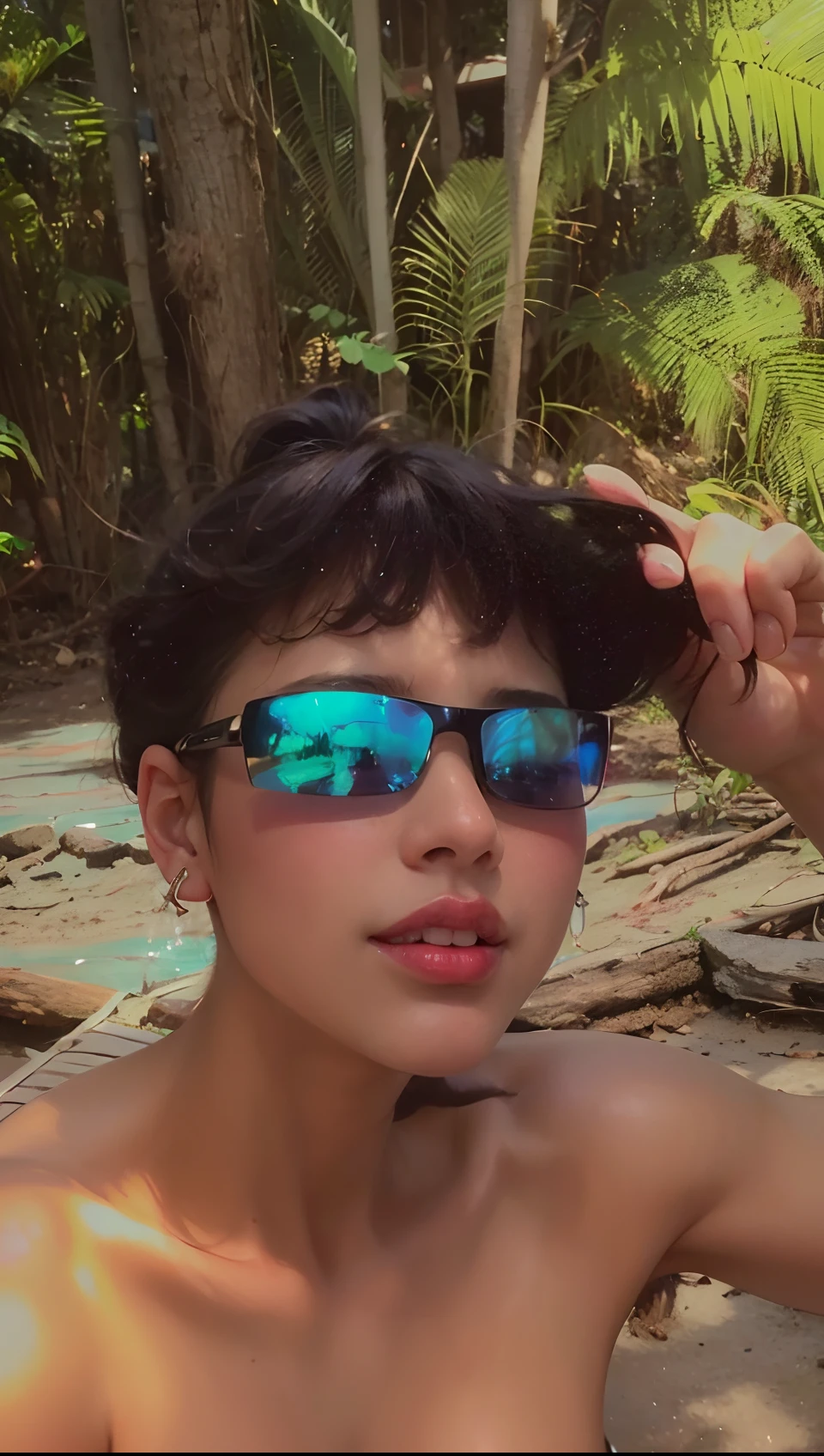 (8k, RAW photo, photorealistic:1.25) ,( lipgloss, eyelashes, gloss-face, glossy skin, best quality, ultra highres, depth of field, chromatic aberration, caustics, Broad lighting, natural shading,Kpop idol) looking at viewer with a serene and goddess-like happiness,