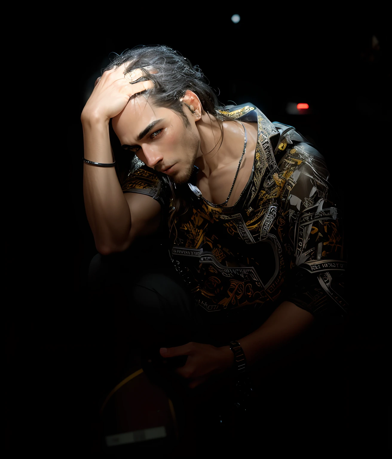 Animation. Realistic ultra 4k. Dark theme. Fit body. Long hair. Young