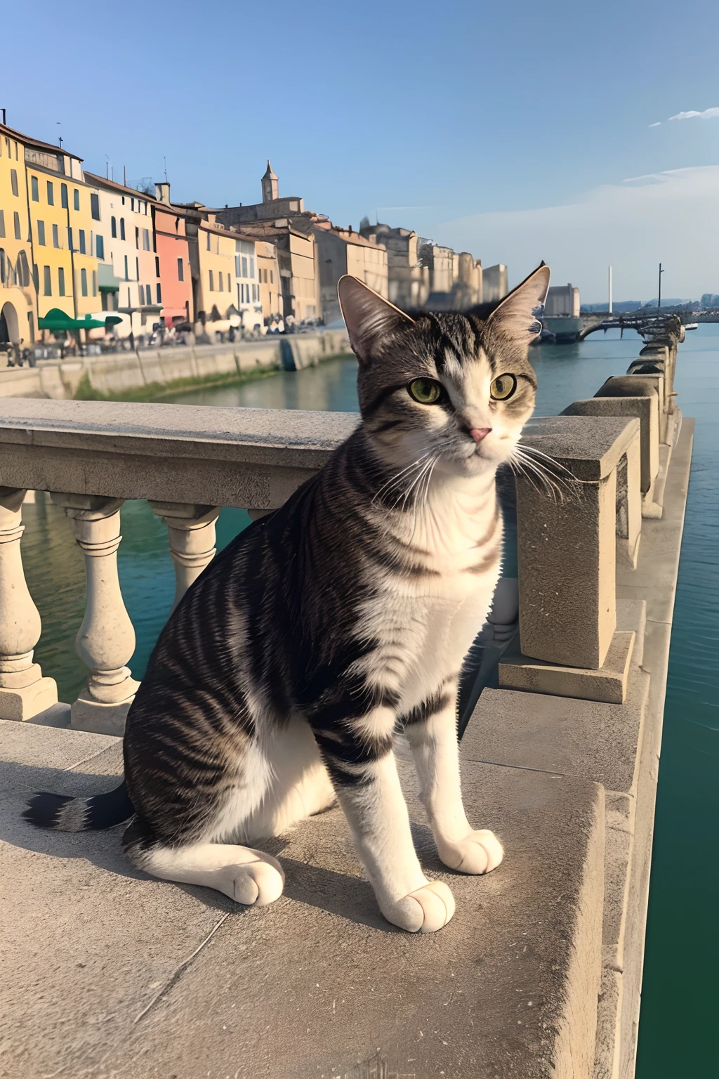 ((top-quality、masterpiece、photographrealistic:1.4、in 8K))、Cats、(Beautiful Italian city)、cat eyes eyes、Very delicate and beautiful cat、Highly detailed cat、Beautiful Landscapes