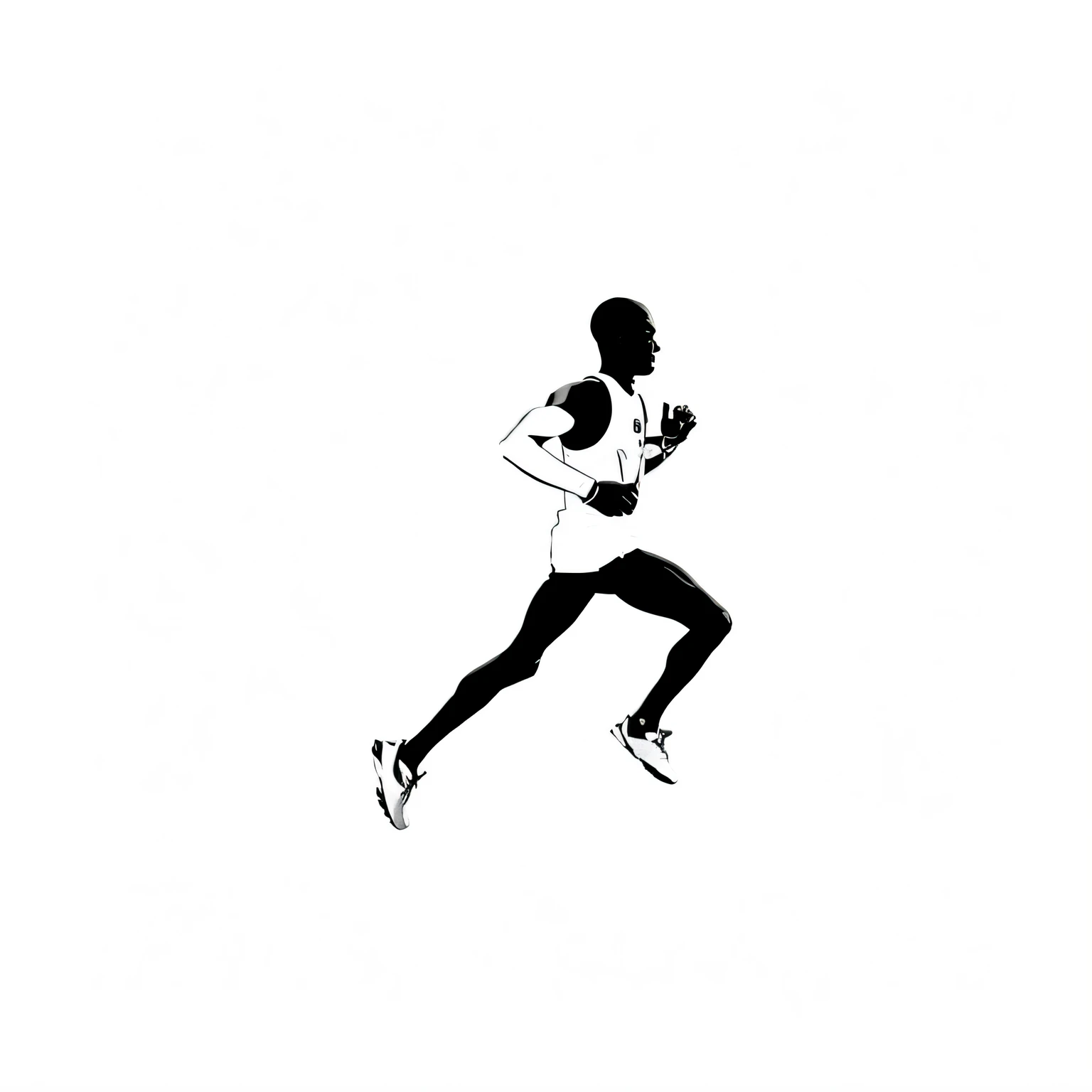 There is a black and white photo of a man running, Pose de corrida, dynamic active running pose, Correndo, Correndo livremente, fast-moving, correr, 5k, 5 mil, Directed by: Odhise Paskali, girl is running, pessoas correndo, vector dash, the anime girl is running, Ritmo, running sequence, menina correndo, fotografia de atleta, sem texto
