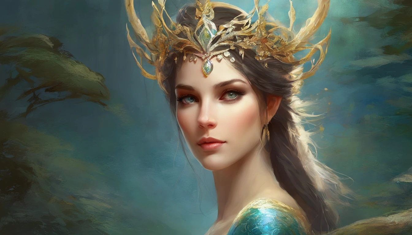 pintura do retrato de 1girl, Arwen, (Onze:0.5), (orelhas pontudas:0.3), cabelos pretos, olhos azuis, vestir, pele detalhada, fantasia, snowy nordic forest, estilo modelshoot, (CG extremamente detalhado), foto de belas obras de arte, (Antonio Moro), (Jeremy Mann), High detail, foco nítido, Dramatic, oil painting, Realistic