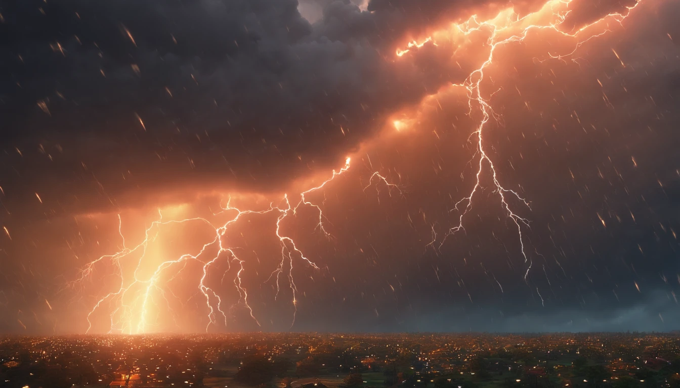 (best quality,4k,8k,highres,masterpiece:1.2),ultra-detailed,(realistic,photorealistic,photo-realistic:1.37),dramatic lighting storm,(powerful, intense) 3D effect, vibrant colors, lightning bolts, dark clouds, (dynamic, electrifying) atmosphere, (striking, dramatic) contrast, rain pouring down, (impressive, awe-inspiring) thunder, (crackling, energy-filled) storm, (majestic, powerful) nature, (intense, dramatic) shadows, (captivating, mesmerizing) visual effects.