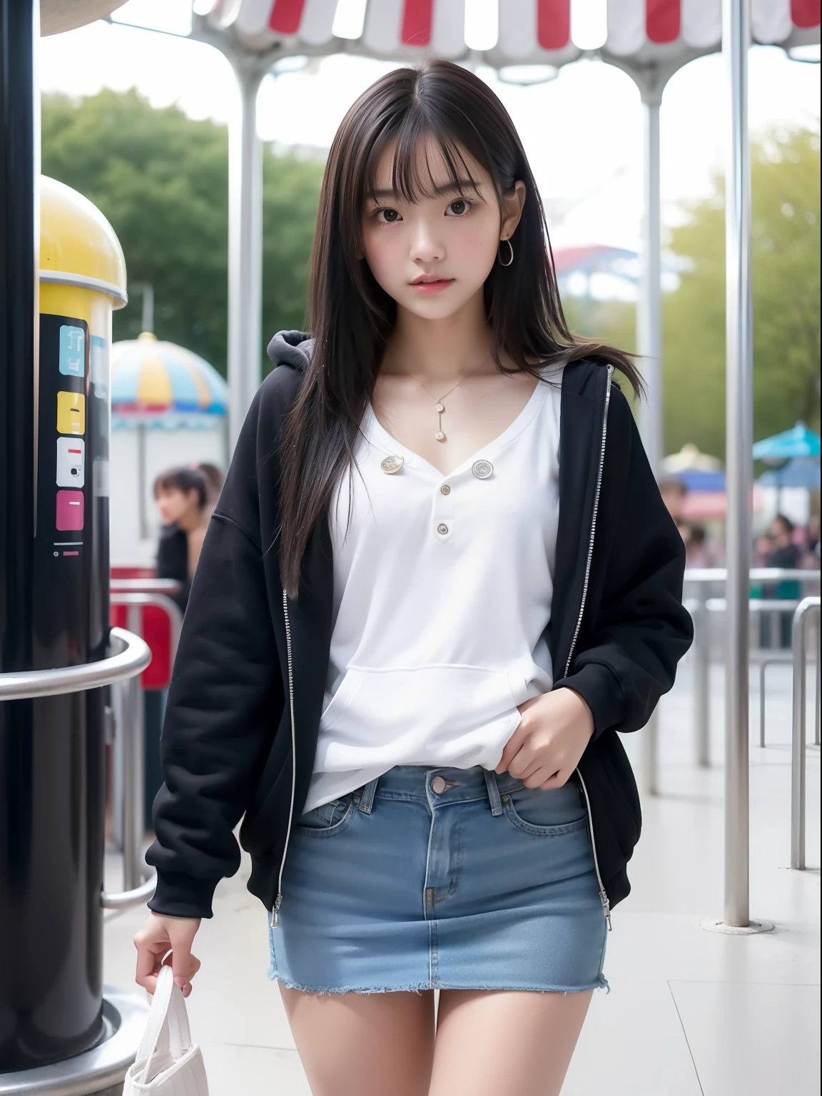 年轻,(a miniskirt),Mokomoko's hoodie,s girl,Delicate body,petite body,Delicate body,small tits,tiny chest,Short,A dark-haired,Very Longhair,a shower,An amusement park,Looks Back