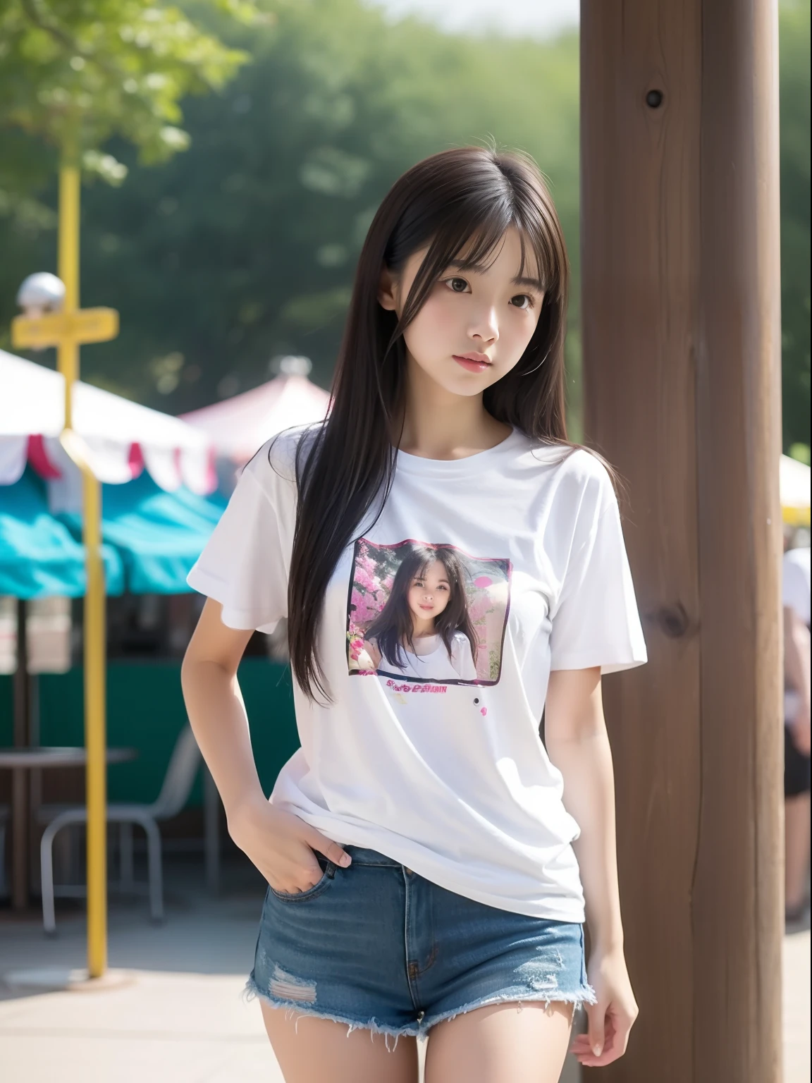 Looks Back,(large t-shirts,a miniskirt),年轻,s girl,Delicate body,petite body,Delicate body,small tits,tiny chest,A dark-haired,Very Longhair,a shower,An amusement park