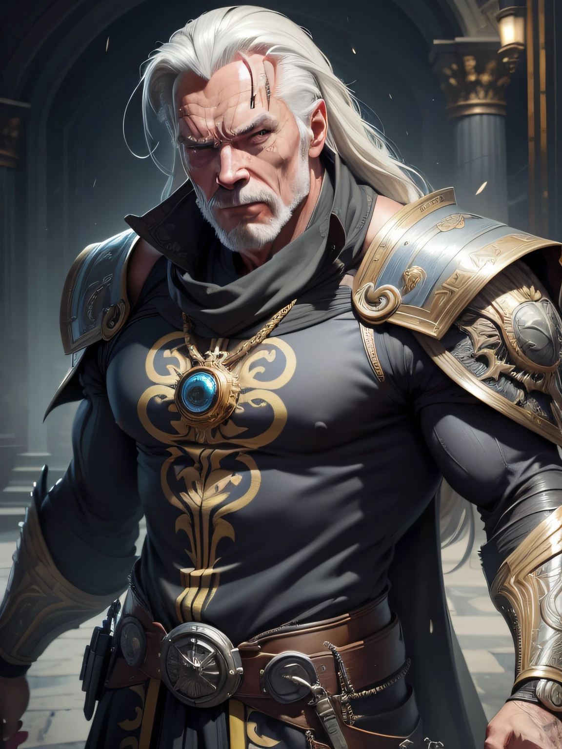 portrait, action pose, slow motion, (old male human wizard:1.2) old male human wizard wearing yellow and black robes (majestic evoker cloth armor:1.2), (wrinkles, steampunk), (archmage robes, runic patterns:1.2), (insanely detailed, bloom:1.5), (analog:1.2), (high sharpness), (detailed pupils:1.1), (painting:1.1), (digital painting:1), detailed face and eyes, Masterpiece, best quality, (highly detailed photo:1.1), 8k, photorealistic, very long straight white and grey hair, grey streaks, ecstatic, (60-year old Austrian male:1.1), sharp, (older body:1.1), stocky, realistic, real shadow 3d, (highest quality), (concept art, 4k), (wizard labratory in backgound:1.2), by Michelangelo and Alessandro Casagrande and Greg Rutkowski and Sally Mann and jeremy mann and sandra chevrier and maciej kuciara, inspired by (arnold schwarzenegger:1.001) and (Dolph Lundgren:1.001) and (Albert Einstien:1.001)