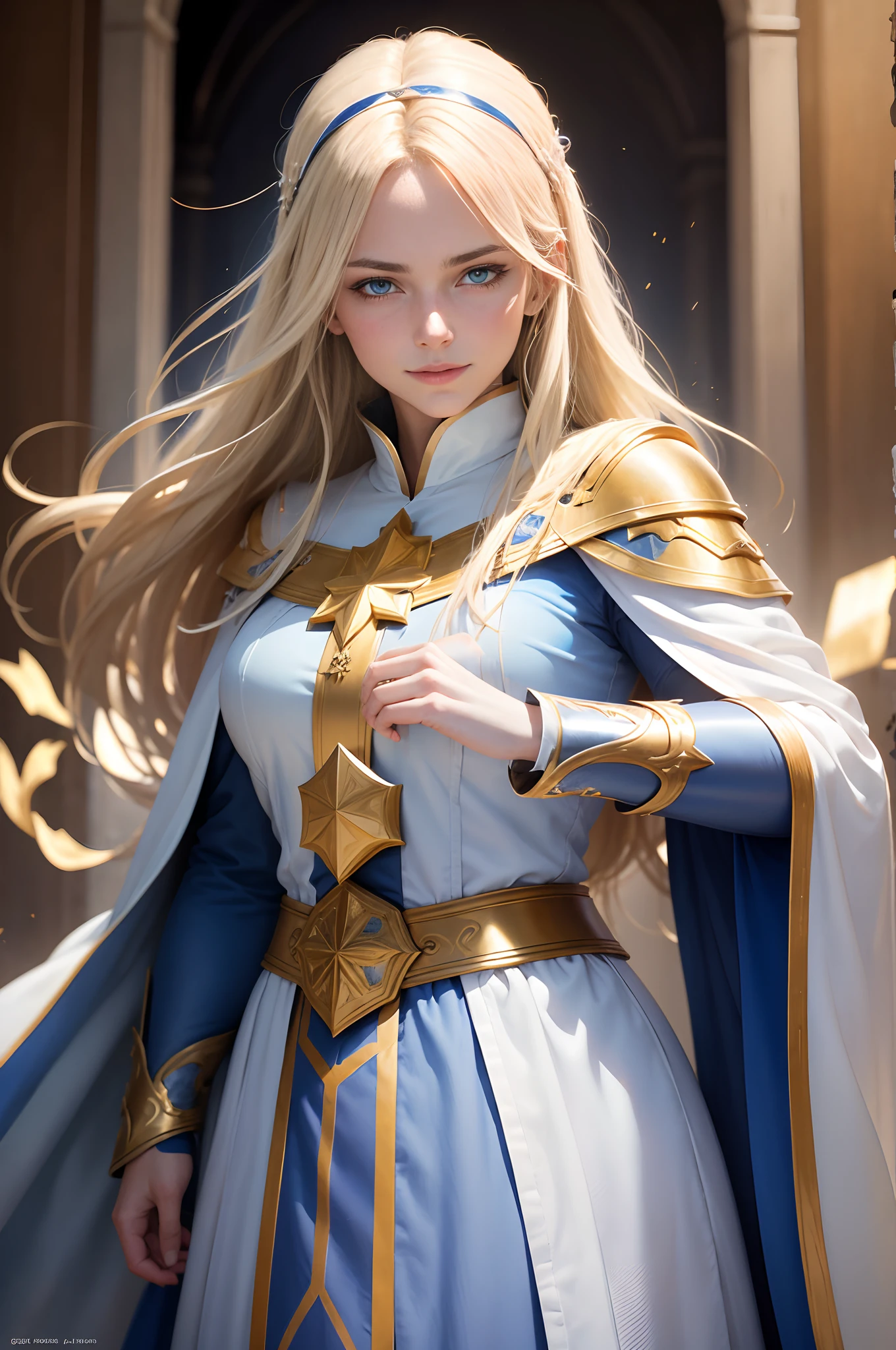 Large armor with blue and white chest