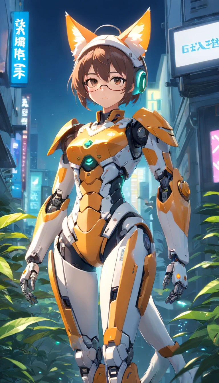 robotic cat, (Blind box toy style:1.2), (full body shot of) , 1 Transparent Boy,Behind him is a cute transparent robot cat, Mecha transparent, Exquisite helmet:1.2, Glasses:1.2, Cyberpunk, dreamy glow, luminous neon lights, ren, white backgrounid, ( global ilumination, Stripe tracking, hdr, unreal render,reasonable design, high detal, Master parts, Best quality, hyper HD, Cinematic lighting)Masterpiece, Best quality, High_Resolution, finely detailed, extremely detailed and beautiful, distinct_image, 1 girl, Solo, From below, Glowing eyes, Dragon horns, (Huge breasts), (underbust), En plein air, a plant, planties, Robot girl, Mecha girl, arms back behind