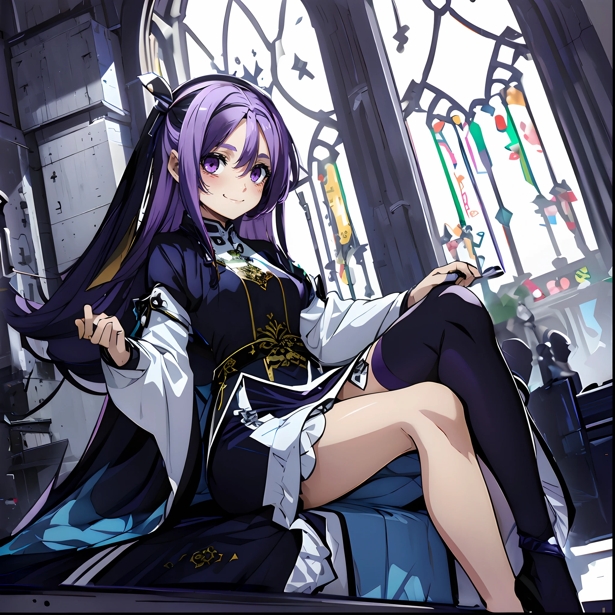 Purple eyes, red blush, Cute, Smile Face