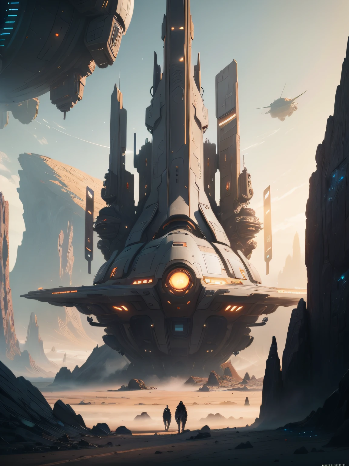 landscape, oil on matte canvas, sharp details, the expanse scifi spacescape ceres colony, intricate, highly detailed, digital painting, rich color, smooth, sharp focus, illustration, spaceship landed, Unreal Engine 5, 8K, art by artgerm and greg rutkowski and alphonse mucha