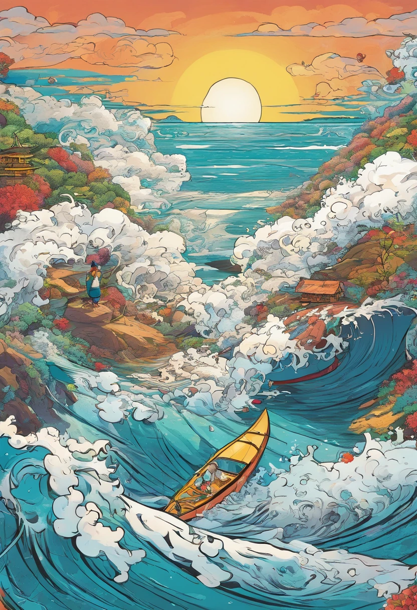 ukiyo-style，Lots of waves