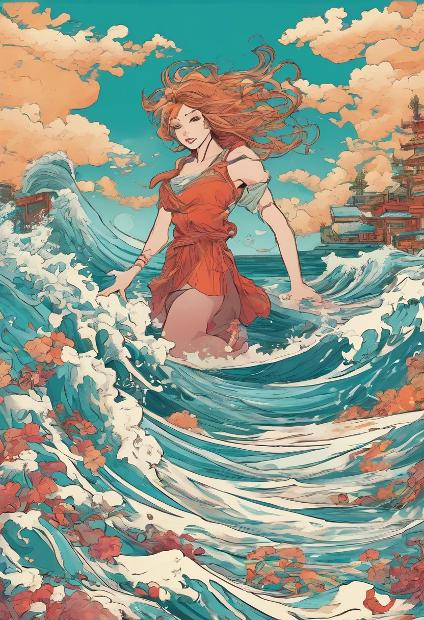ukiyo-style，Lots of waves