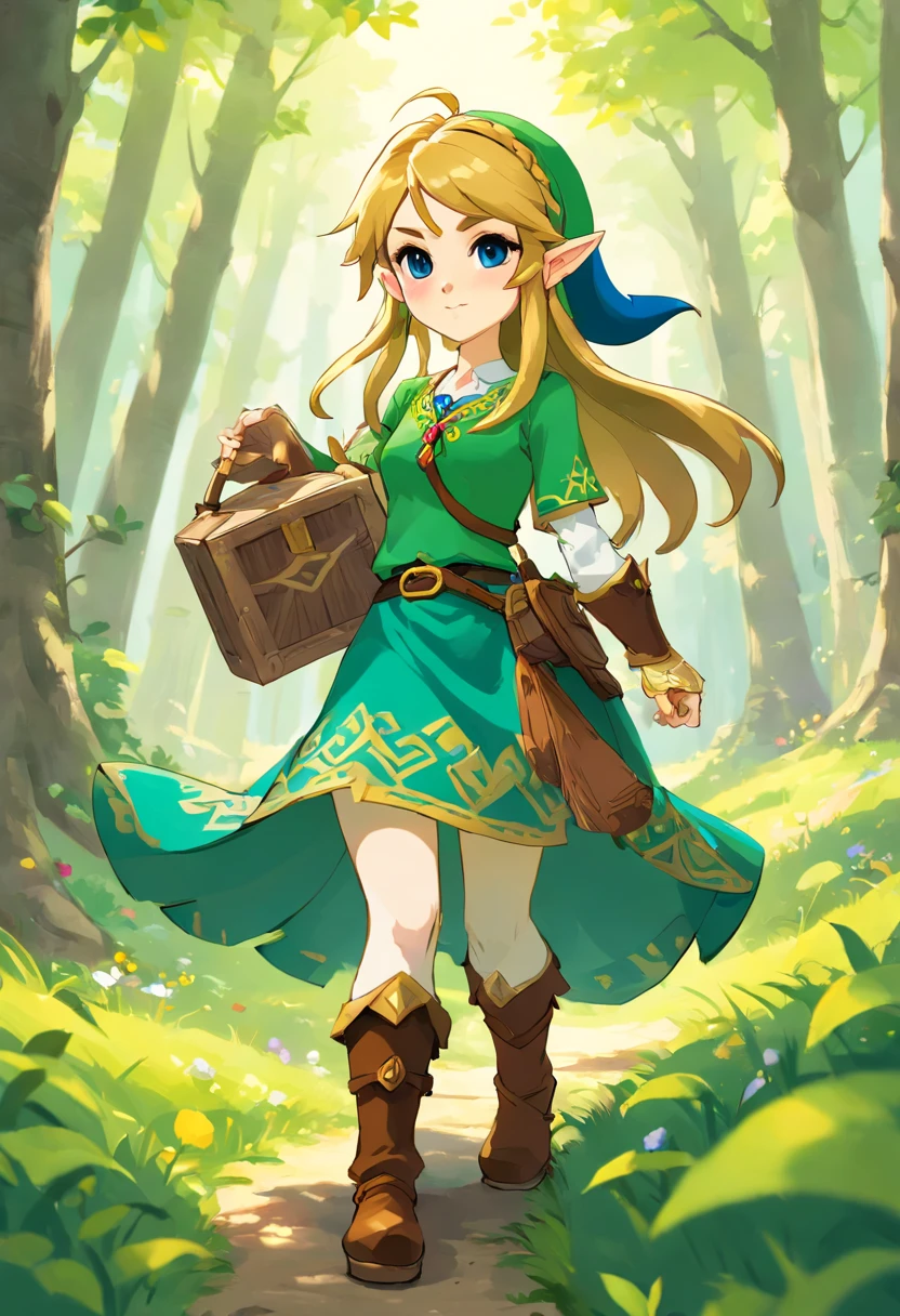 full bodyesbian, Zelda game characters, Zelda Comics, Man, Zelda character FF, In the style of Ian Mack, temmie chang, Fashion clothing design, A romanticized depiction of the wilderness, Jean-Baptiste Monge, Scientific academia