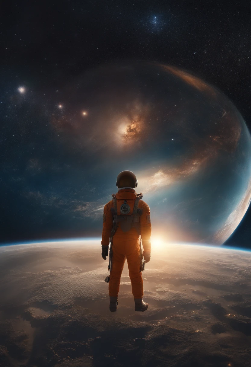 ridiculous resolution, high resolution, (masterpiece:1.4), super detailed, 1boy, seen from above, space, floating, --v 6