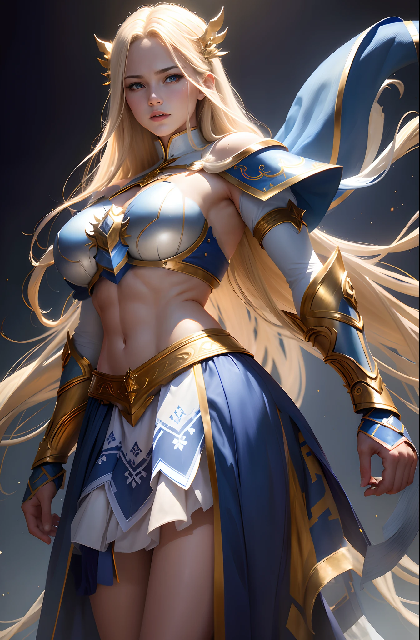Large armor with blue and white chest