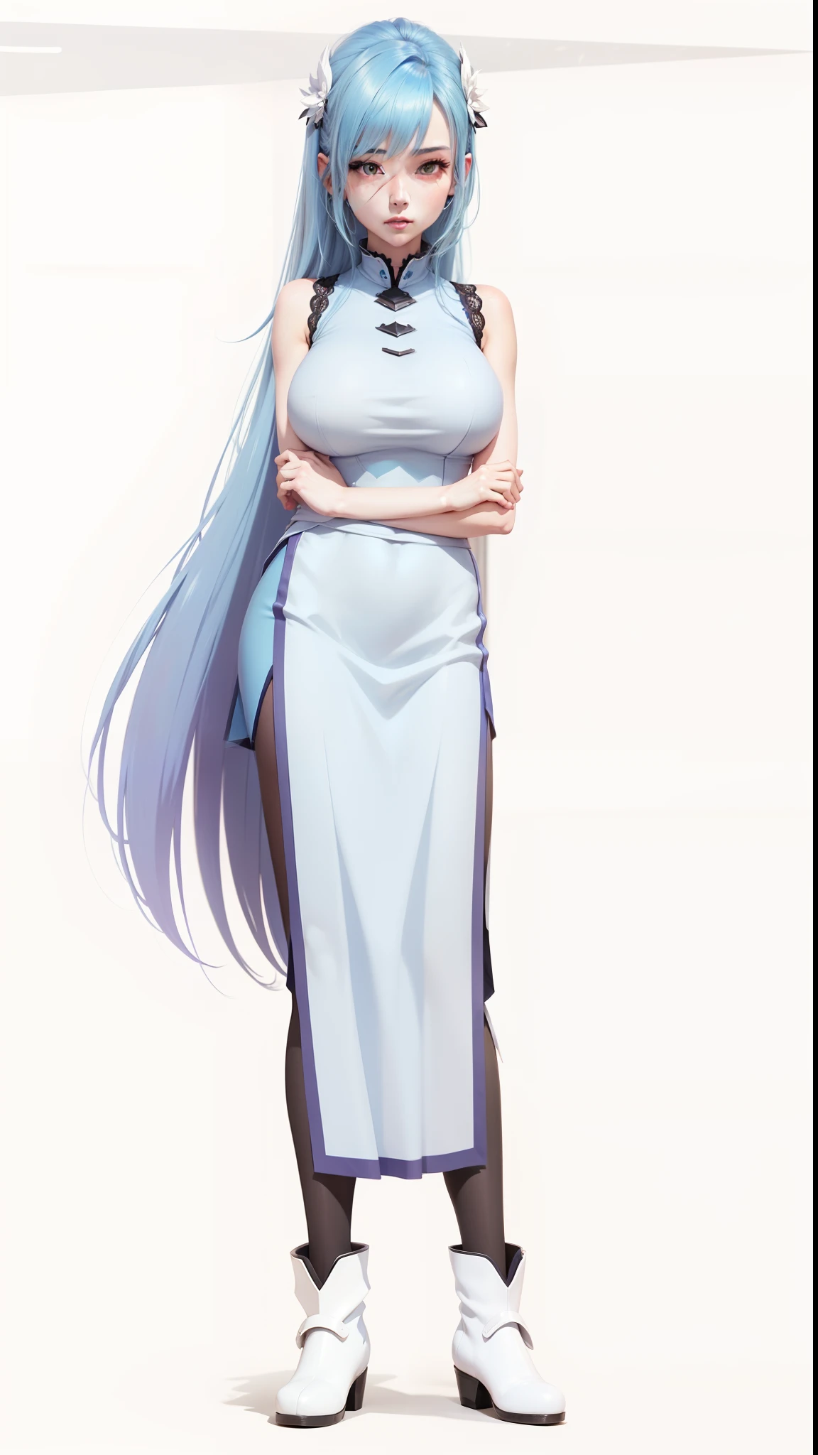 blue  hair,hentail realism, shadowing,，character sheets, reference sheet, Standing painting, 8K, Super detail, 1080p, Women's HD，femele, 16k, A high resolution, Best quality, High quality, Anatomically correct, Masterpiece, ccurate, hyper HD，As graceful as a swan，unreal-engine， Ghibli-like colors,   anime big breast,  Standing painting, angle of view,battle armor，ssee-through，Lace skirt