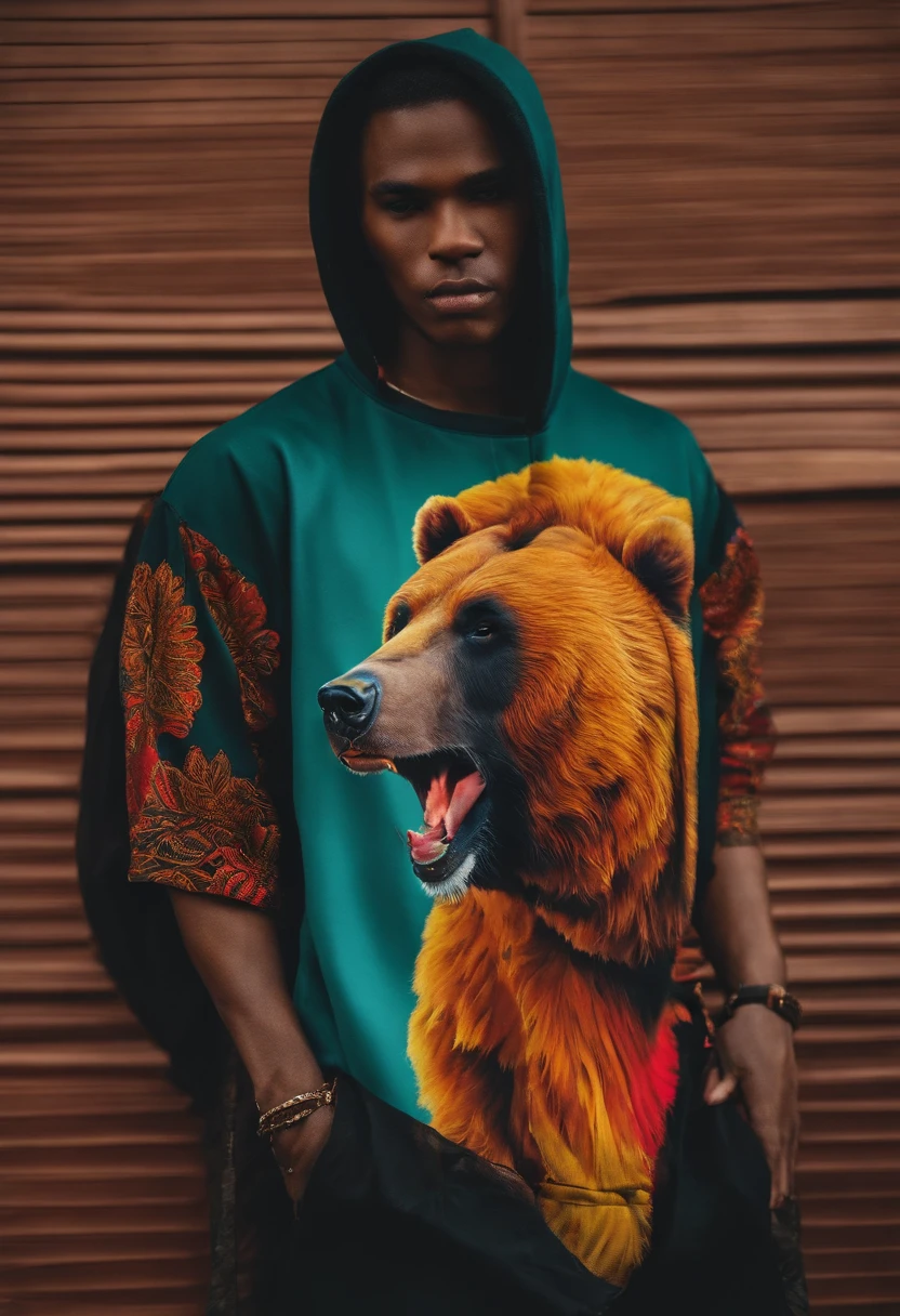 urso streetwear com rosto maligno detento