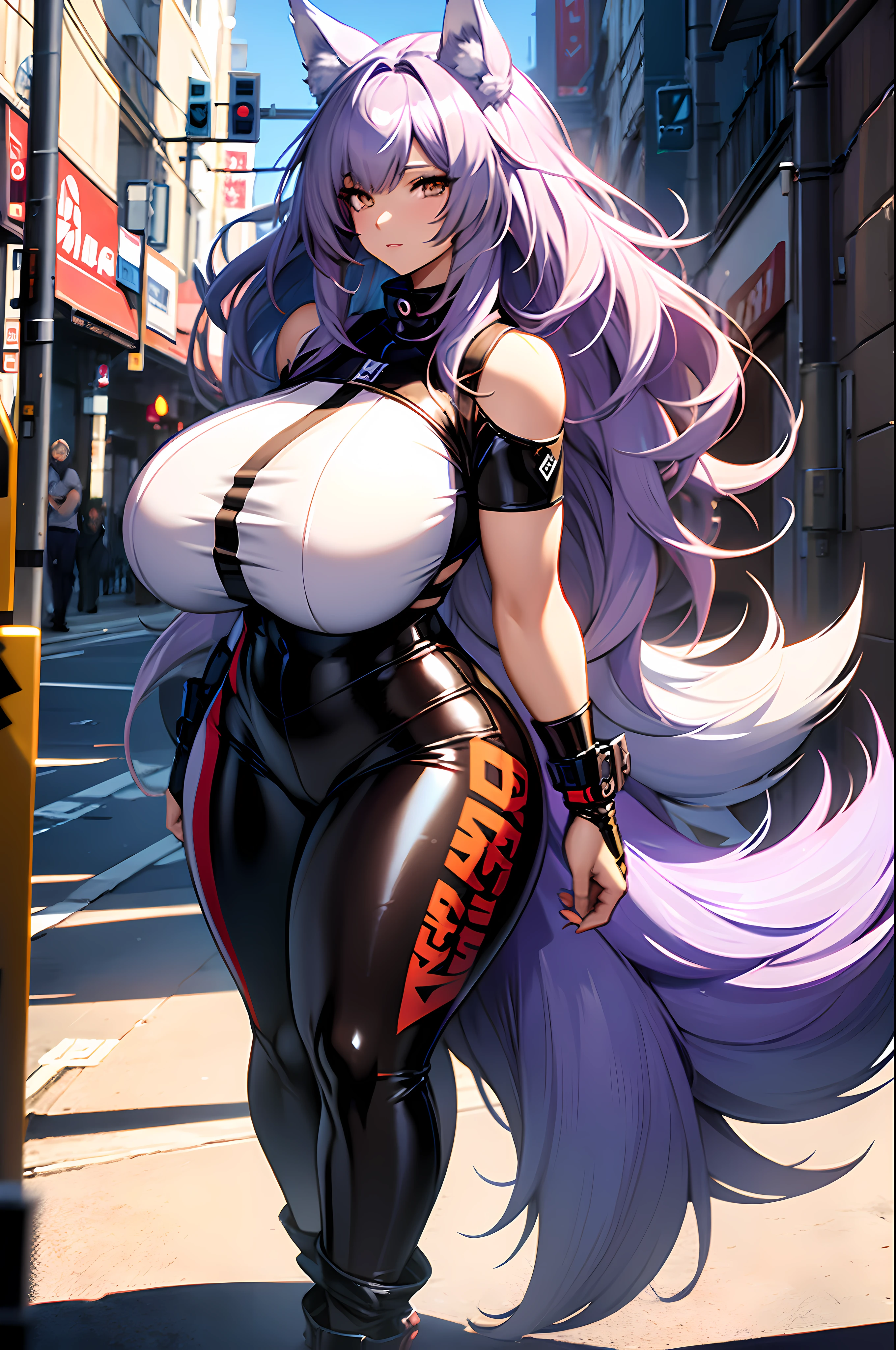 Houshou Marine, Anime-style illustrations, (1Nun), Set in the 1990s, Neon Light, ,laughing, Attention to detail, nsfw, (Very large breasts:1.3),