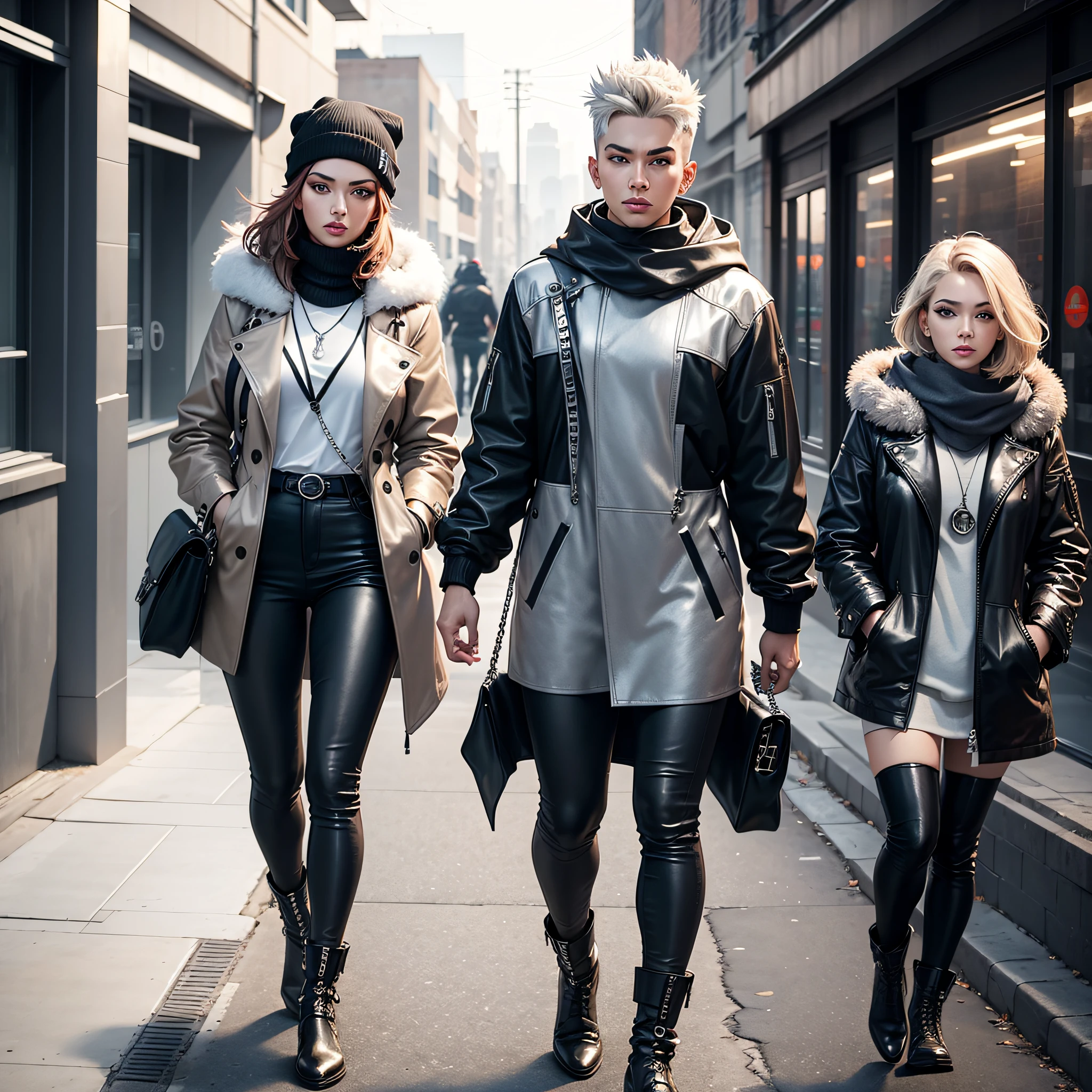 Modern Industrial Chic:
Mix metallics, concrete, and geometric shapes for a contemporary, urban-inspired winter look.