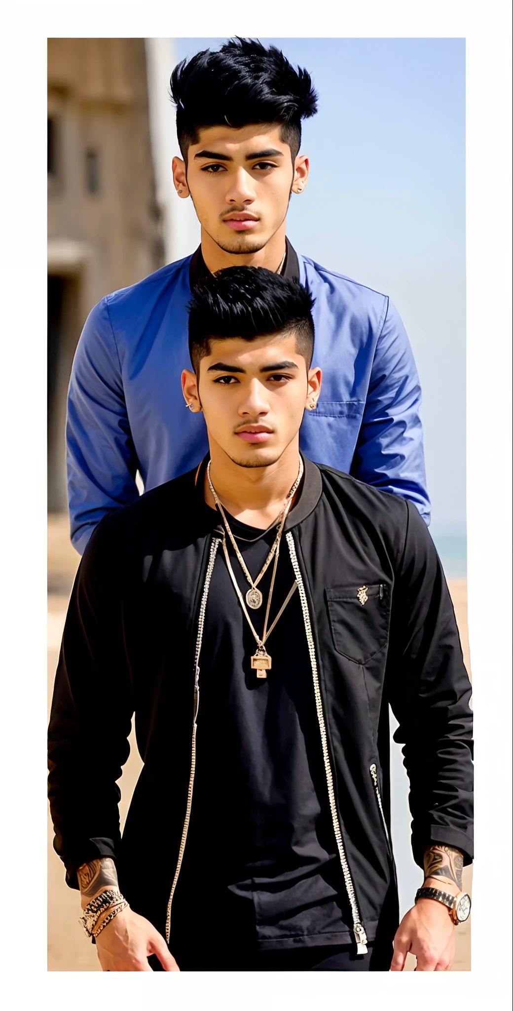 there is a man with a black shirt and a black jacket, caio santos, 18 years old, mateus 9 5, 1 6 years old, uploaded, ayan nag, andres rios, zayn malik, riyahd cassiem, 2 2 years old, around 1 9 years old, ismail, 21 years old, profile shot, joel torres