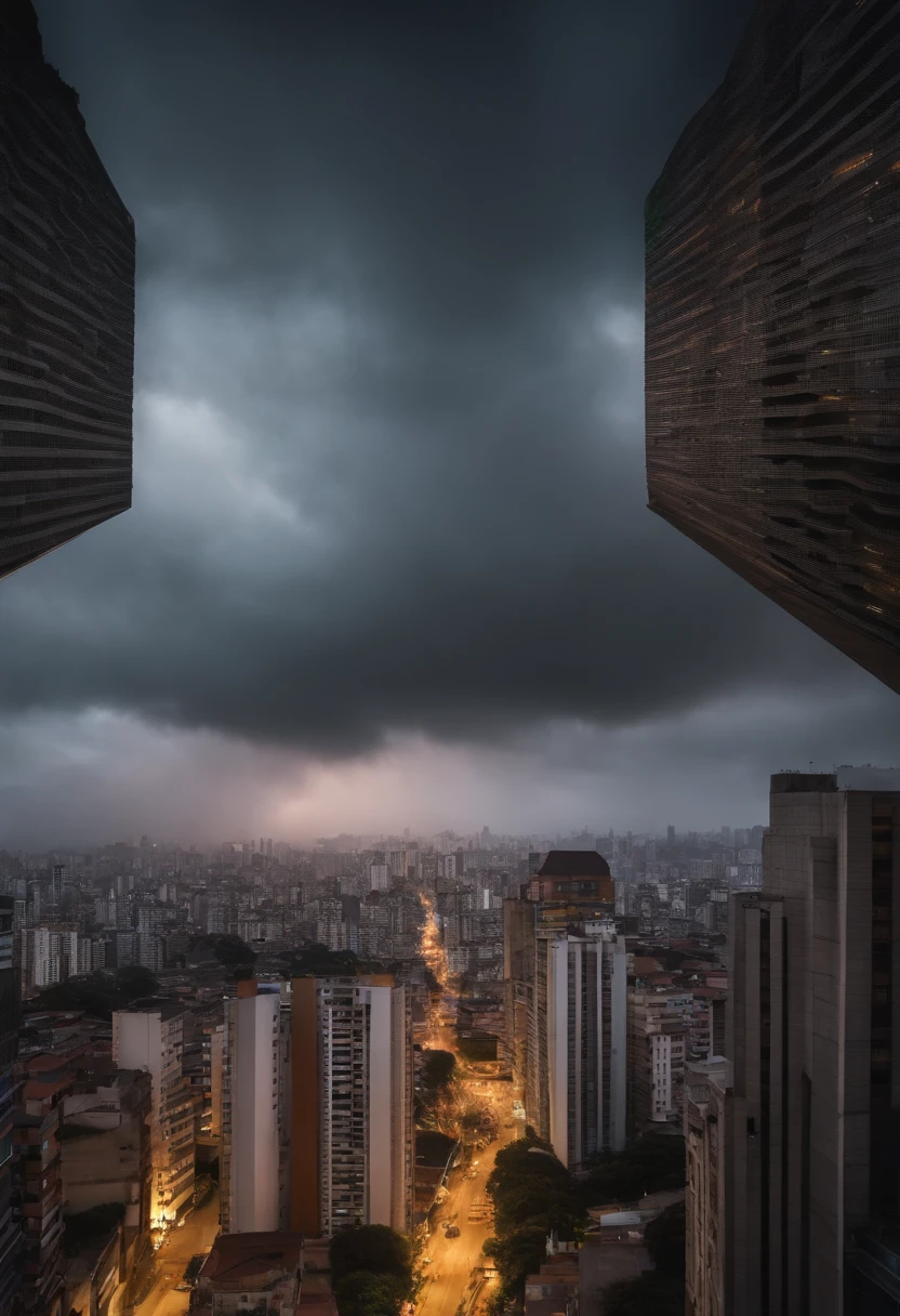 Scene of City of São Paulo after an earthquake