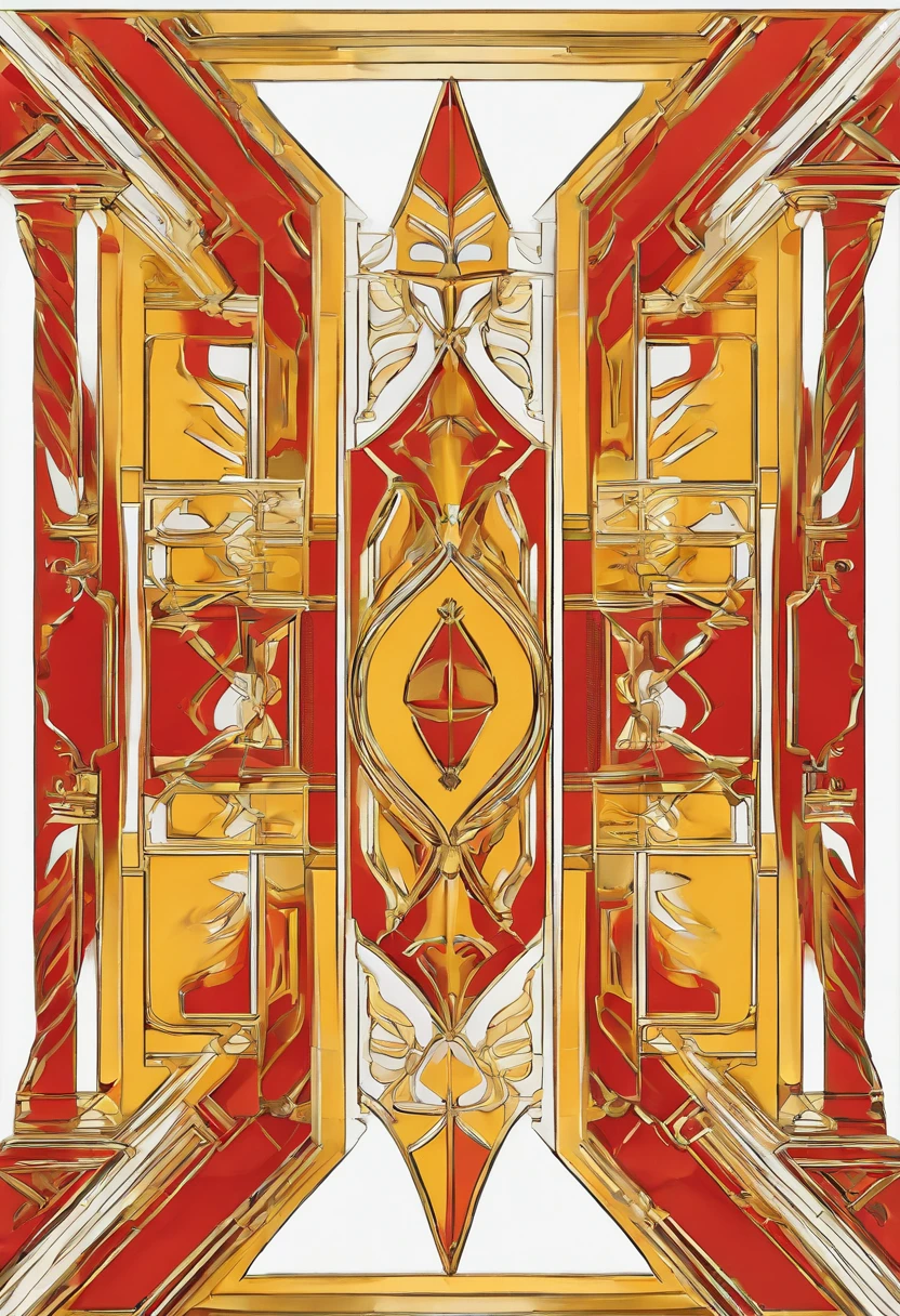 Close up of red and yellow frame with white background, Inspired by the minimalist paintings of Ferdinand Rušcchić, polycount, Color field, squared border, redandyellow, yellow red scheme, gradient red to yellow, some red and yellow, red and grey only, red yellow flag, RGBA color, game overlay, inside stylized border