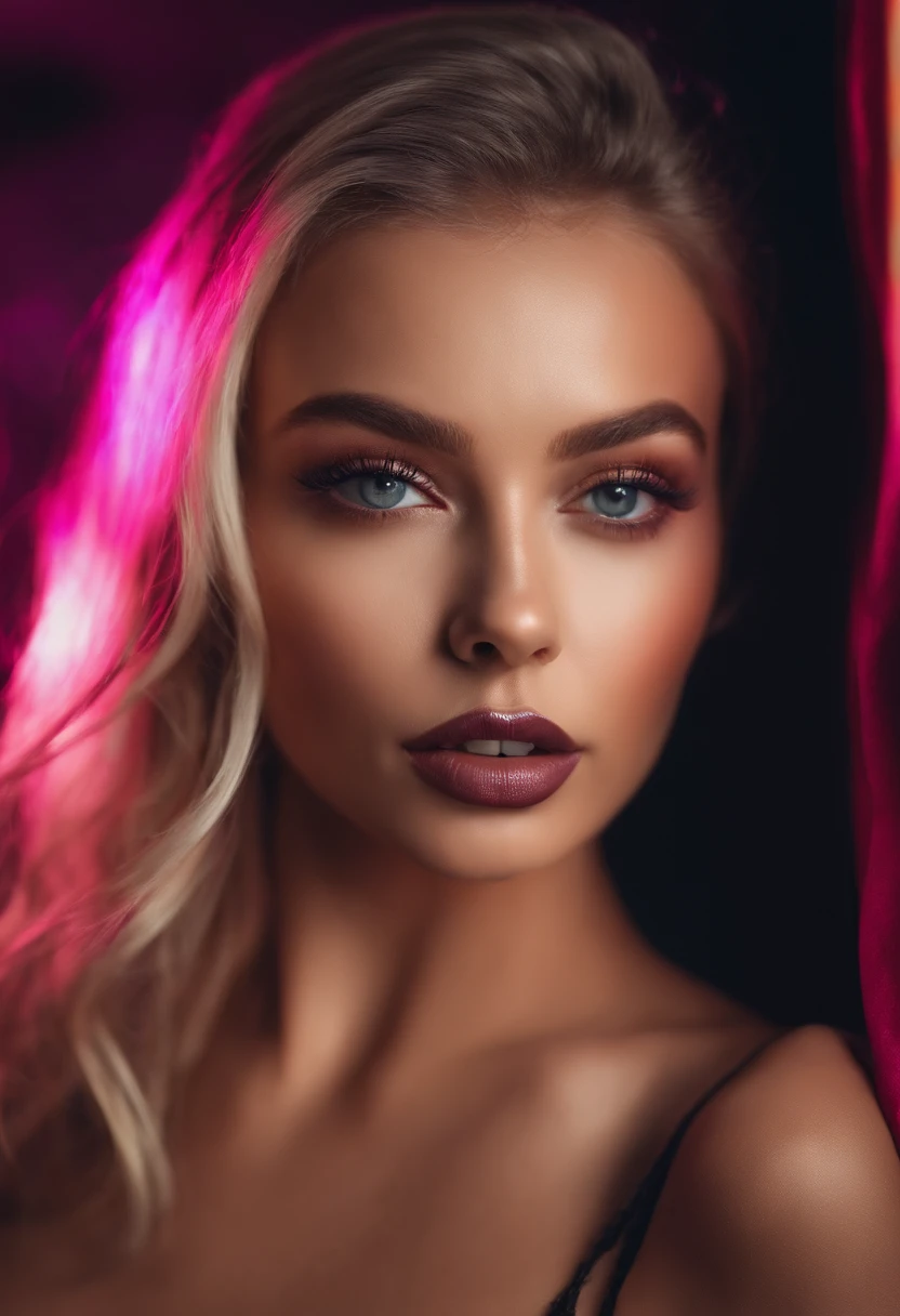femme avec Bikini Rose Fluo, Fille sexy aux yeux bleus, Portrait de Sophie Mudd, portrait corinna kopf, cheveux blonds et grands yeux bleus, Selfie d&#39;une jeune femme, Les yeux dans le club Violet Myers, sans maquillage, Maquillage naturel, Regarder directement dans la caméra, Visage avec Artgram, maquillage subtil, superbe photo de tout le corps, dans la chambre, clivage
