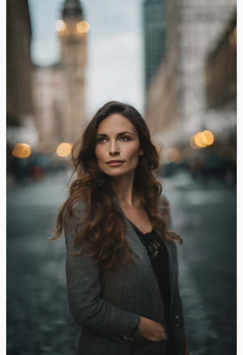 A woman's face hidden by a smoke cloud, cloud covering face::2, surreal photograph, long hair, movie still by Christoper Nolan, dress with flower pattern, foggy, city with skyscrapers, halation around lights, diffuse lighting, extreme high angle::2, Instax, pastel colours --style raw --v 5.2-