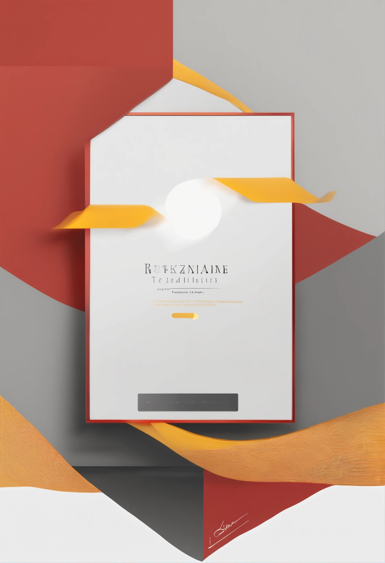 Close up of red and yellow frame with white background, Inspired by the minimalist paintings of Ferdinand Rušcchić, polycount, Color field, squared border, redandyellow, yellow red scheme, gradient red to yellow, some red and yellow, red and grey only, red yellow flag, RGBA color, game overlay, inside stylized border