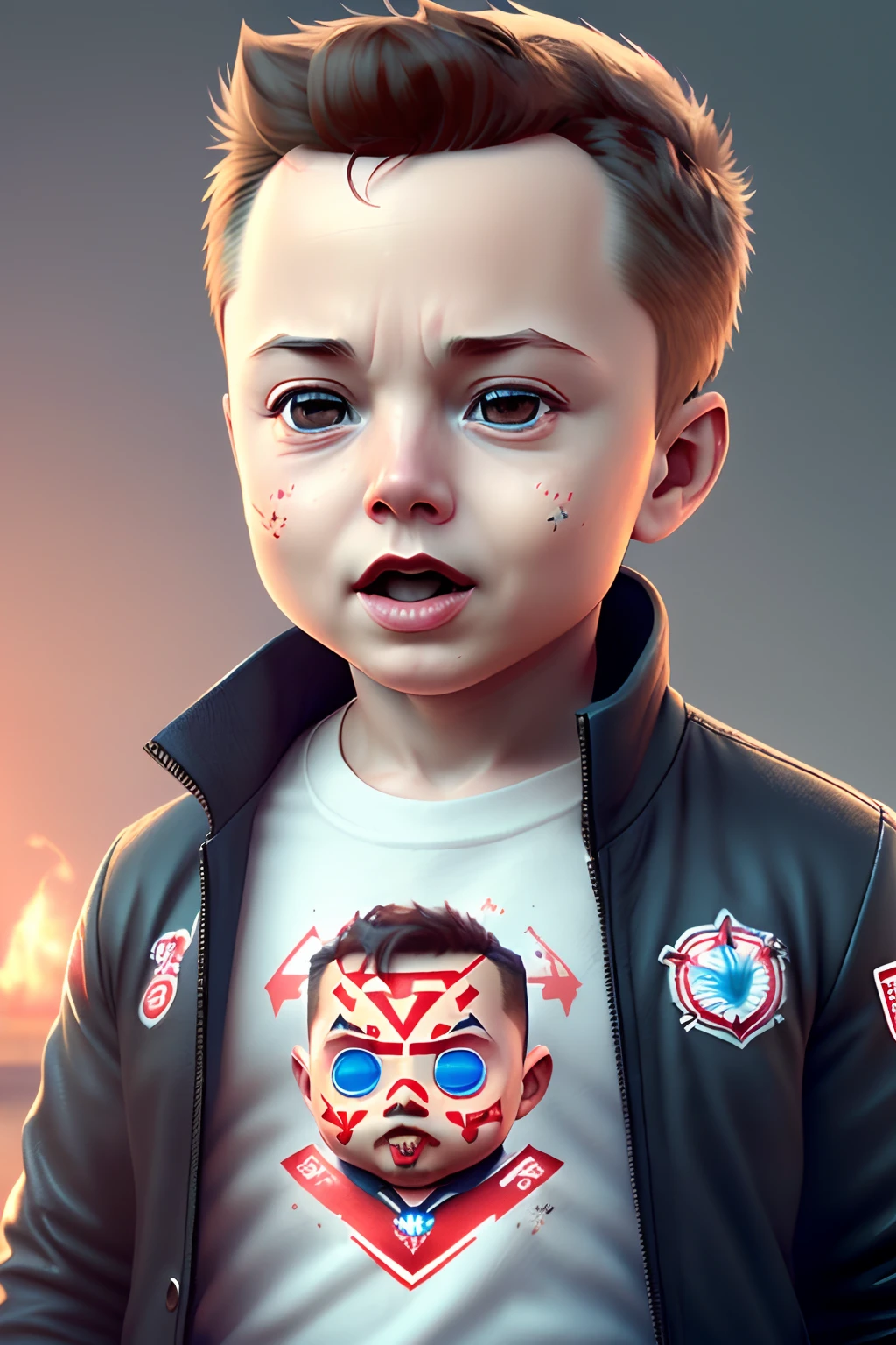 (cbzbb:1.25), portrait of cutest Elon Musk illustration, artstation, CGI_Animation,