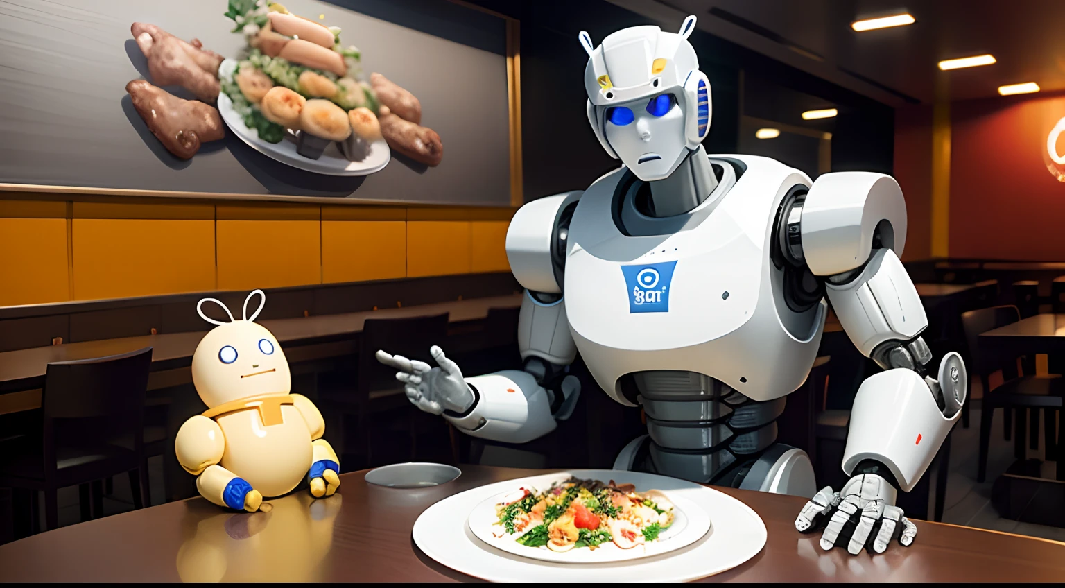 Masterpiece, Best quality, Robot Michelin restaurant employee