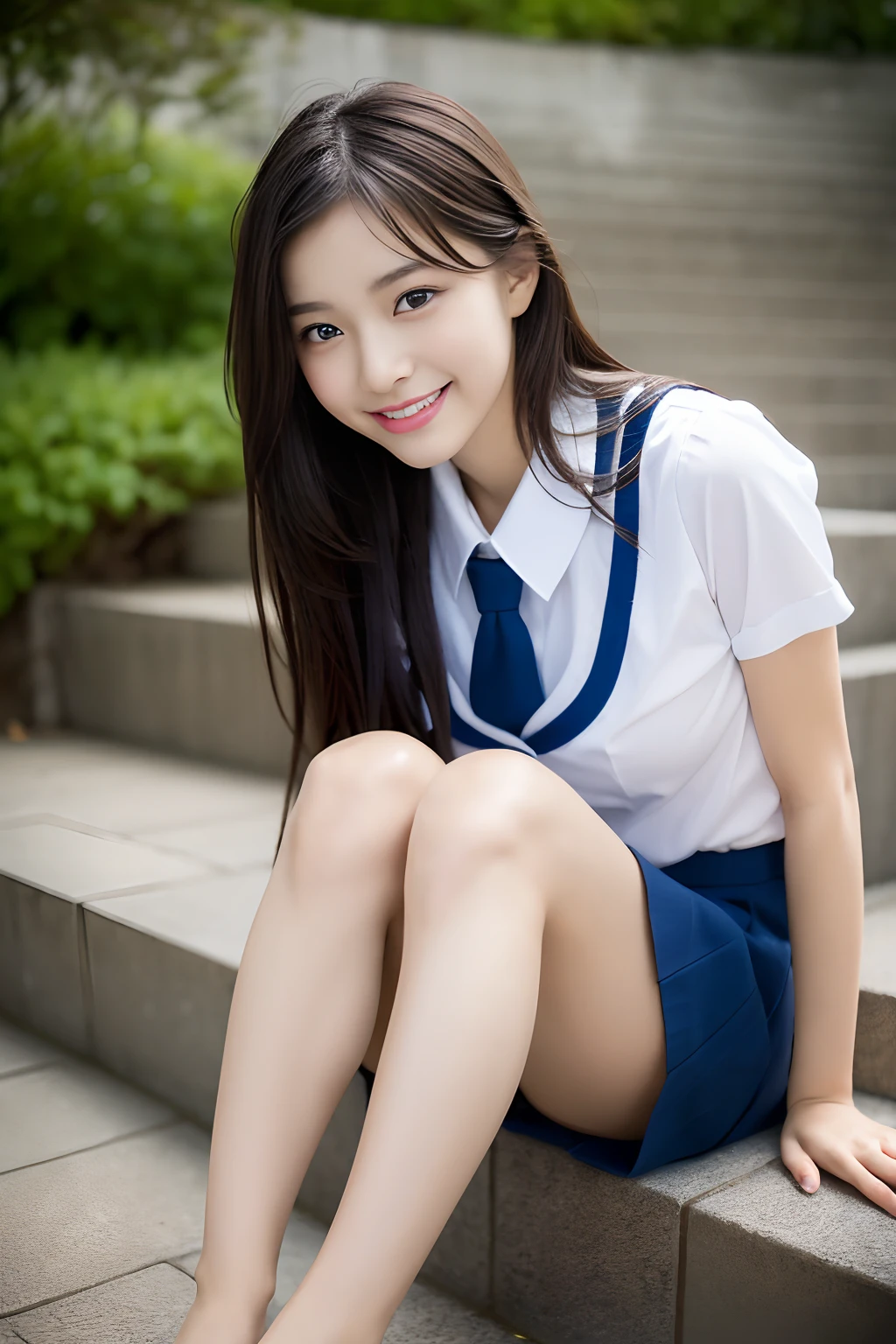 (((32k,hoog detail,hoog detail、masterpiece,attention to detail,full bodyesbian,Lori,独奏))),Raw foto & Realistic atmosphere,Beautiful dark blue eyes,detailed mouth,Glossy Lips,detailed eyebrows,Exquisitely drawn eyes on soft white skin that shine down to the smallest details、Very beautiful eyes with blue eyes,Detailed lips、very beautiful face,Very well-formed face、Vivid faces,Beautiful lips that sparkle,Beautiful eyebrows,Infinite Reality,Best design japanese girl in Japanese schoolgirl uniform, realistic young gravure idol, Surreal very cute school girl, japanese girl school uniform, Japanese school girls' school uniforms, Beautiful and cute17--old ool girl,The whole body is wet,It's very beautiful.17-year-olrl,naal soft light、body is wet,Summer clothes, Brown shiny short hair, mini-skirt(,bare legs,,The white short-sleeved shirt is wet and see-through,Summer clothing,beautiful, Friendly eyes,Looking at the camera:1.5),(((Beautiful sleek legs,exposed thighs,Raise your skirt at the tightest moment,Shot in the middle of the thigh,gentle smiling,Handsome breasts,,Immature body))),
