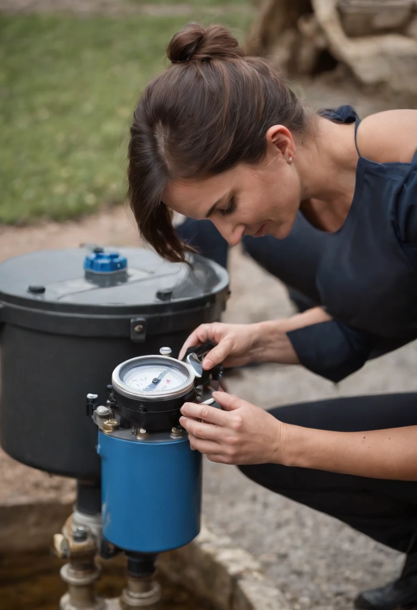 Preparing the water meter for validation Our specialists, Sexy Female Metrologists, Diagnostics and maintenance of the water meter before starting calibration. This allows you to make sure that it is effective and ready for the event