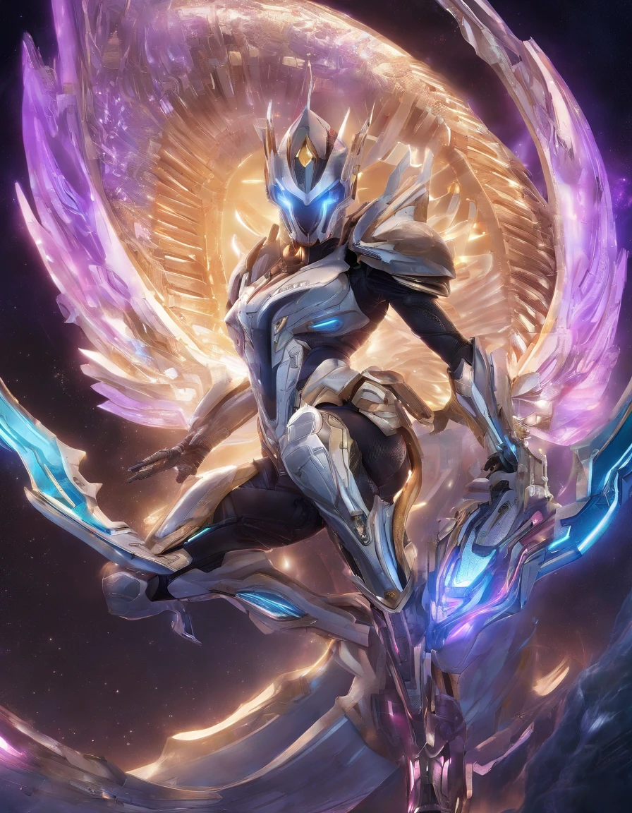 REAL SKIN WRX62, REFLECTIVE SKIN MH66, VSGX62, REAL LIFE 5D PRO, NVDIA, AMD GRAPHICS, EPIC PORTRAIT, MOVIE STYLE DYNAMIC LIGHTING PRO,(A knight wearing luminous imperator armor, white-gold armor) ,(holding glowing amethyst sword in hands) , (rage god pose), highly detailed, micro detail, intricate, 8K, hyper detailed, realistic render, unreal engine, hyperrealistic, lifelike, very coherent, fantasy, cinematic lighting, at night, epic composition, masterpiece, cinematic