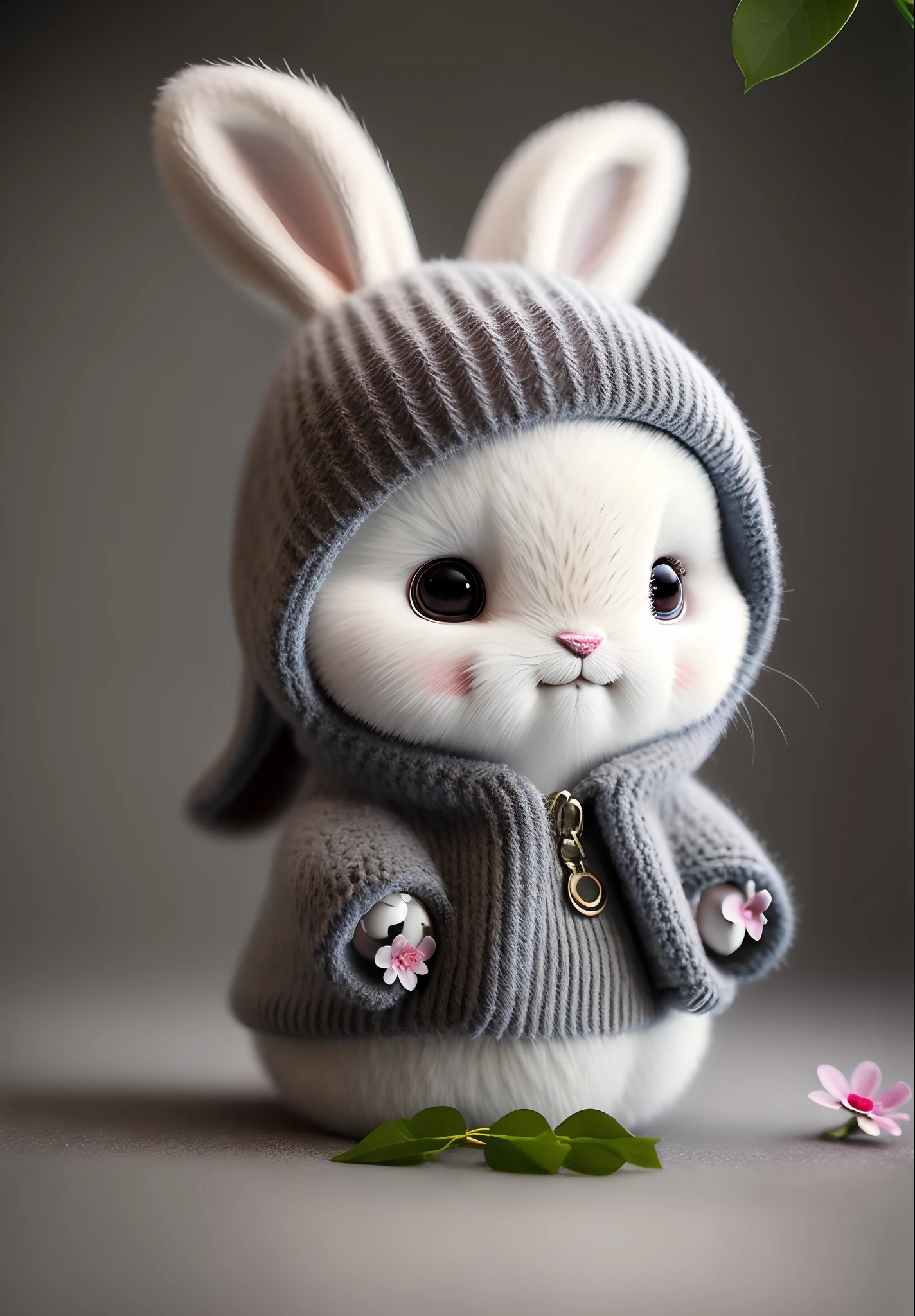 bunny, blur, bunny, flower, nature, no_humans, depth of field, to8contrast style, DARK_Glam, wearing DRK_Glam, deep shadows, (dark: 1.4), (8k, RAW photo, best quality, masterpiece: 1.2)