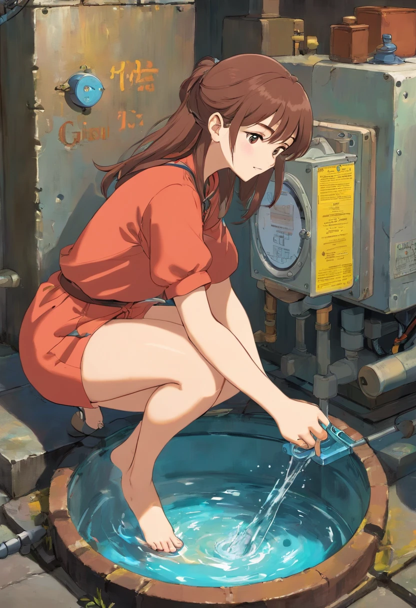 Sayu Ogiwara、brown haired、(((Pubic hair)))、NSFW,{{{Two transparent milking hoses are attached to the nipple}}},{{{The hose was attacked by the camel tue}}},srestrained,Oil leakage,Machine, Mechanical 1 Girl,{{{{mechanical hose insertion}}}} Mechanical Bodysuit,Science fiction ,arm cannon, cyborgs , Small breasts,ruined and devastated city,Open legs,Water from the waist,Tube between legs,machine legs,A hose is coming in from her crotch,gas station,plug,Open legs