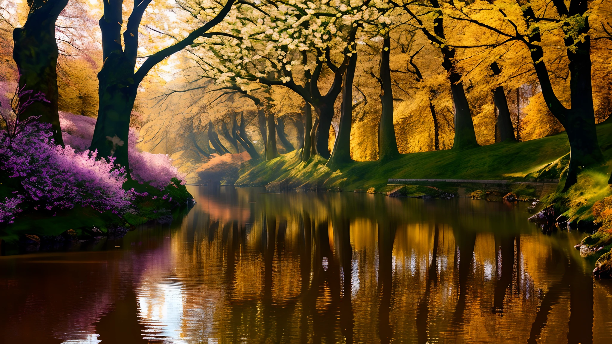 an extremely detailed photo of Czech nature scenery, surreal, spring time, detailed, intricate, elegant, lithe, highly detailed, digital painting, artstation, concept art, smooth, sharp focus, illustration