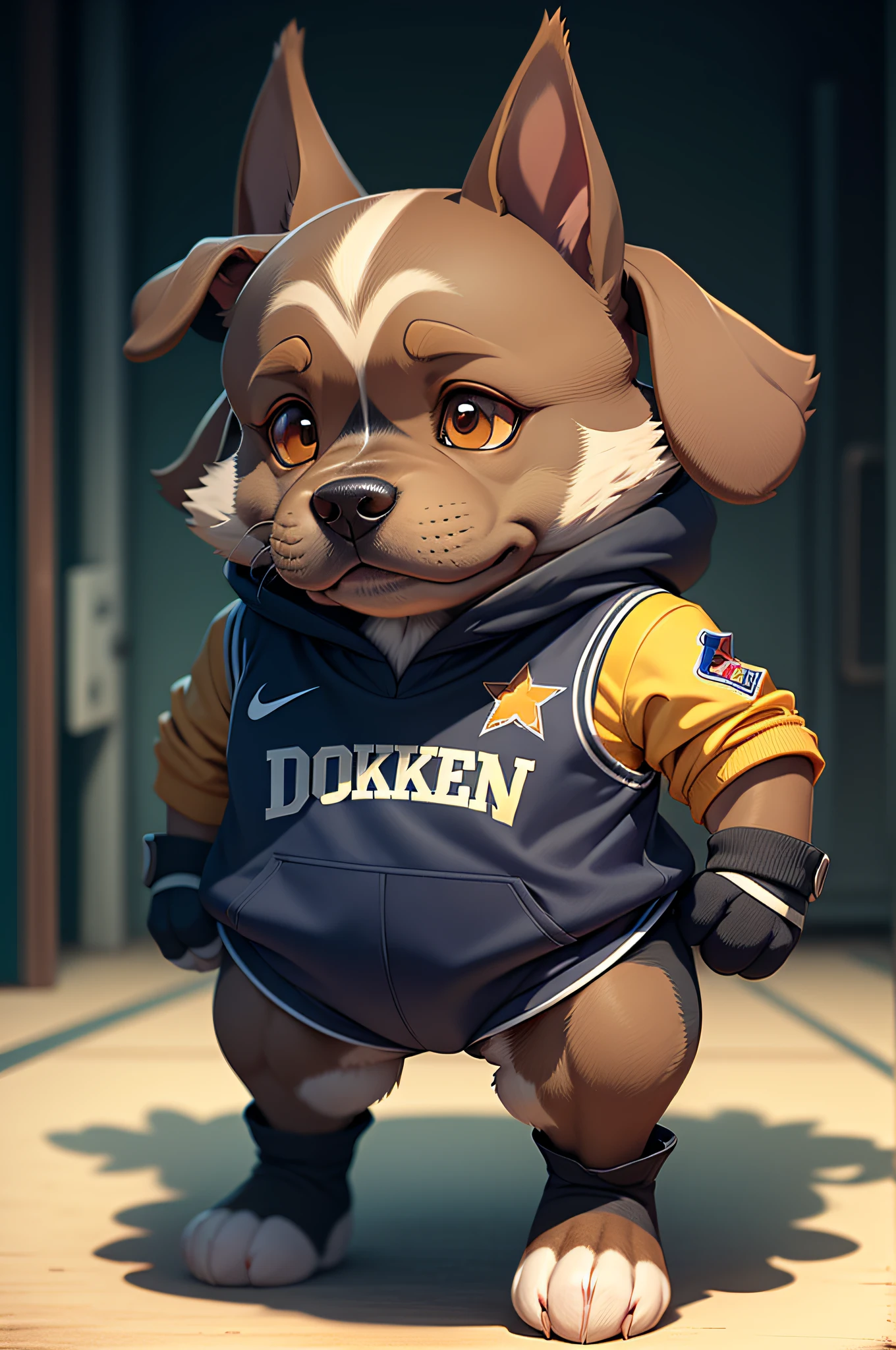 C4tt4stic, Cartoon Doberman Dog in Basketball Player Uniform