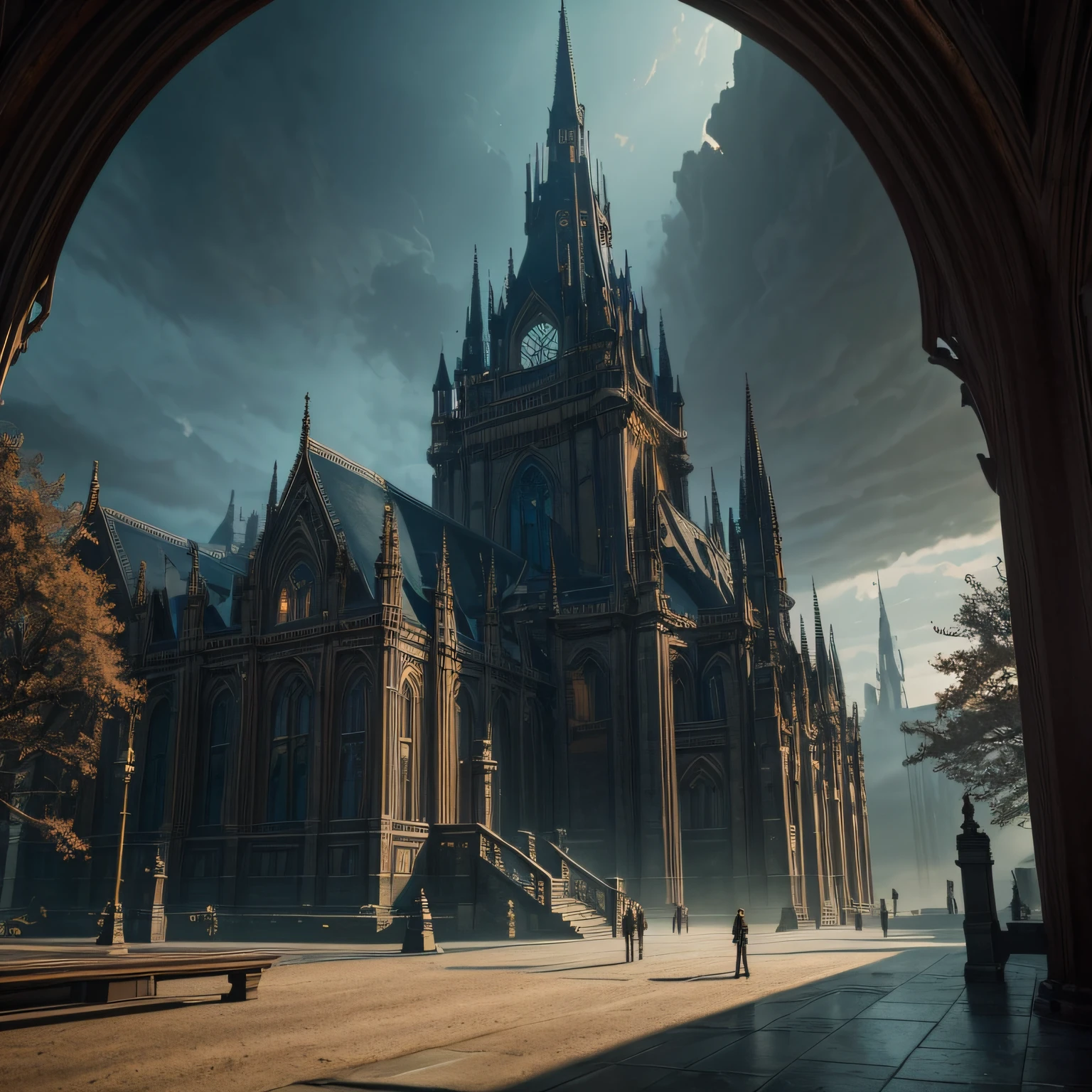 fantasy anime, huge boarding school, dark academia aesthetic, gothic architecture, highly detailed, (best quality,4k,8k,highres,masterpiece:1.2),ultra-detailed,(realistic,photorealistic,photo-realistic:1.37), HDR, UHD, studio lighting, ultra-fine painting, sharp focus ,physically-based rendering, extreme detail description ,professional, vivid colors, landscape, sci-fi, photography, concept artists, dark colors, vibrant lighting, enchanted atmosphere, extravagant architecture, breathtaking scenery, subtle shadows, rich textures, engaging storyline, majestic wonders, evocative backgrounds, dramatic lighting, attention to every pixel, masterful attention to detail, immersive world-building, gloomy and mysterious, spectacular and otherworldly, portraying emotions with depth and nuance