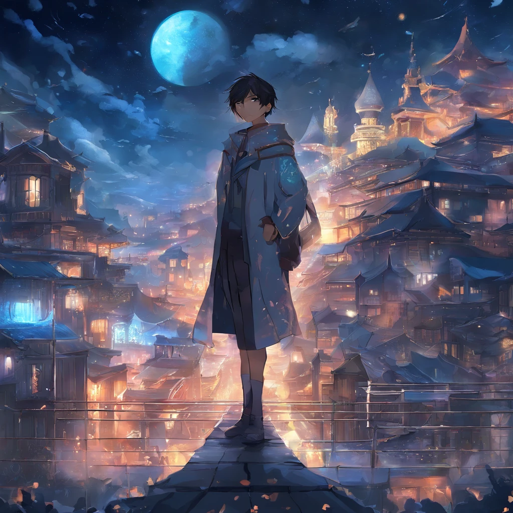 1boy, best quality, ultra high, resolution, masterpiece, Night, Tokyo , 8k, wallpaper, hdr, cinematic,lighting, extremely,detailed,background, sliver,hair, Blackwyrm Coat, psychopath , expression, rain, looking at the viewer , anime, style , professional, artwork, ultra,high , white, eyes , high, quality, crazy, blue,eyes,glowing, ultra detailed, illustration,