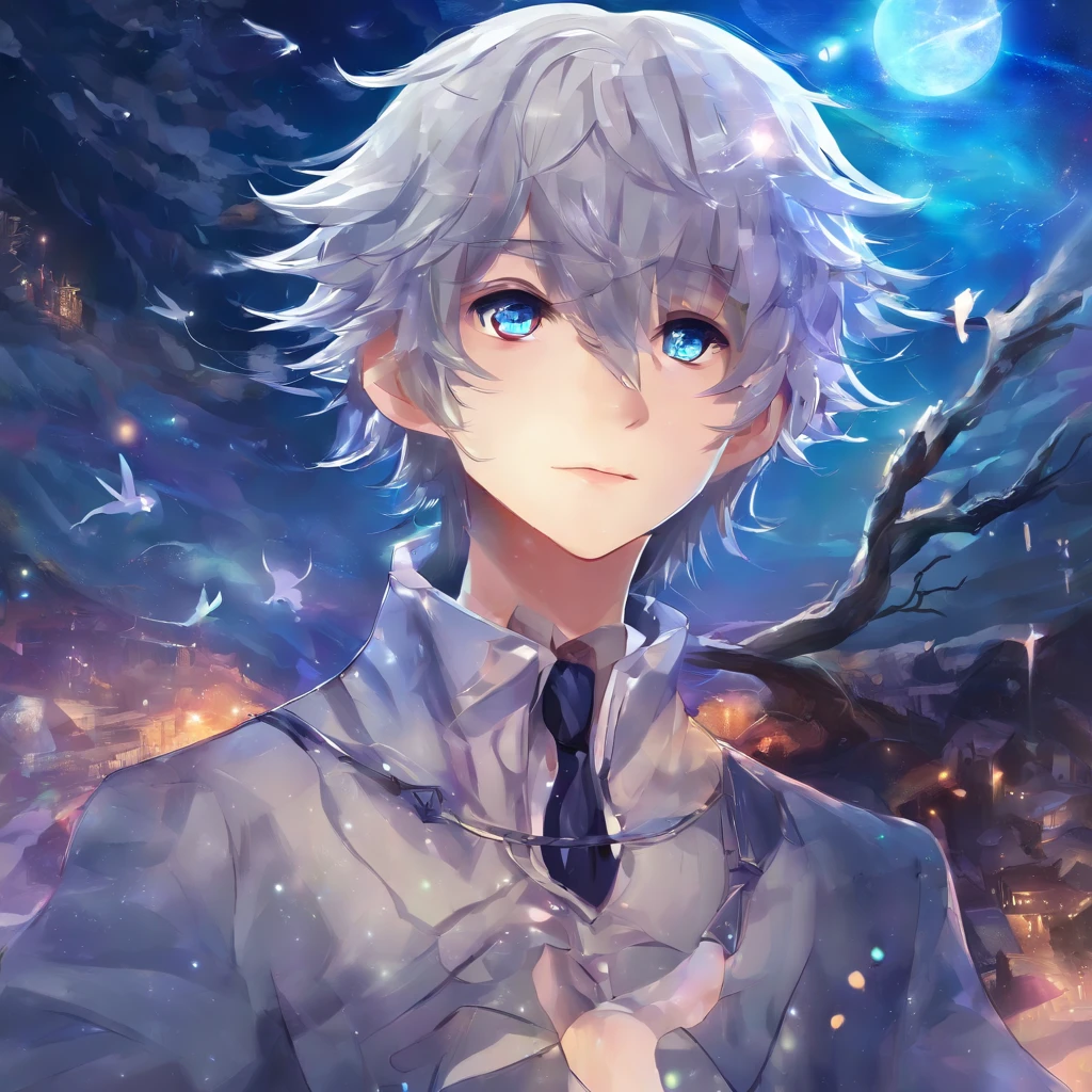 1boy, best quality, ultra high, resolution, masterpiece, Night, Tokyo , 8k, wallpaper, hdr, cinematic,lighting, extremely,detailed,background, sliver,hair, Blackwyrm Coat, psychopath , expression, rain, looking at the viewer , anime, style , professional, artwork, ultra,high , white, eyes , high, quality, crazy, blue,eyes,glowing, ultra detailed, illustration,