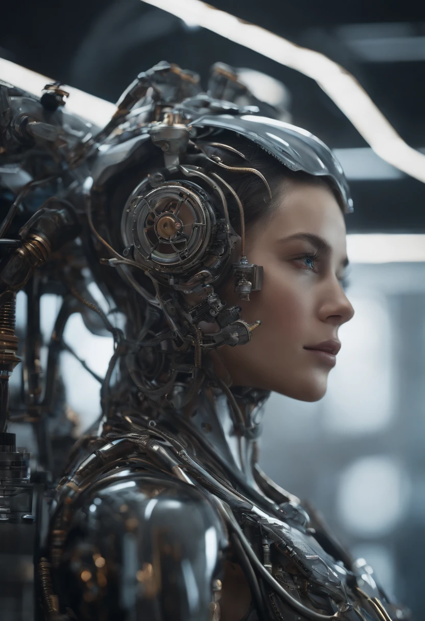Ultra photo realsisim,Hyper-detailing,machine girl,Mechanical body,Mechanical joints,sci-fy,highly detailed surreal vfx,Smudge,Faraway view,super-fine,ultra - detailed,high qulity,8K ,oc rendered,dynamic viewing angle