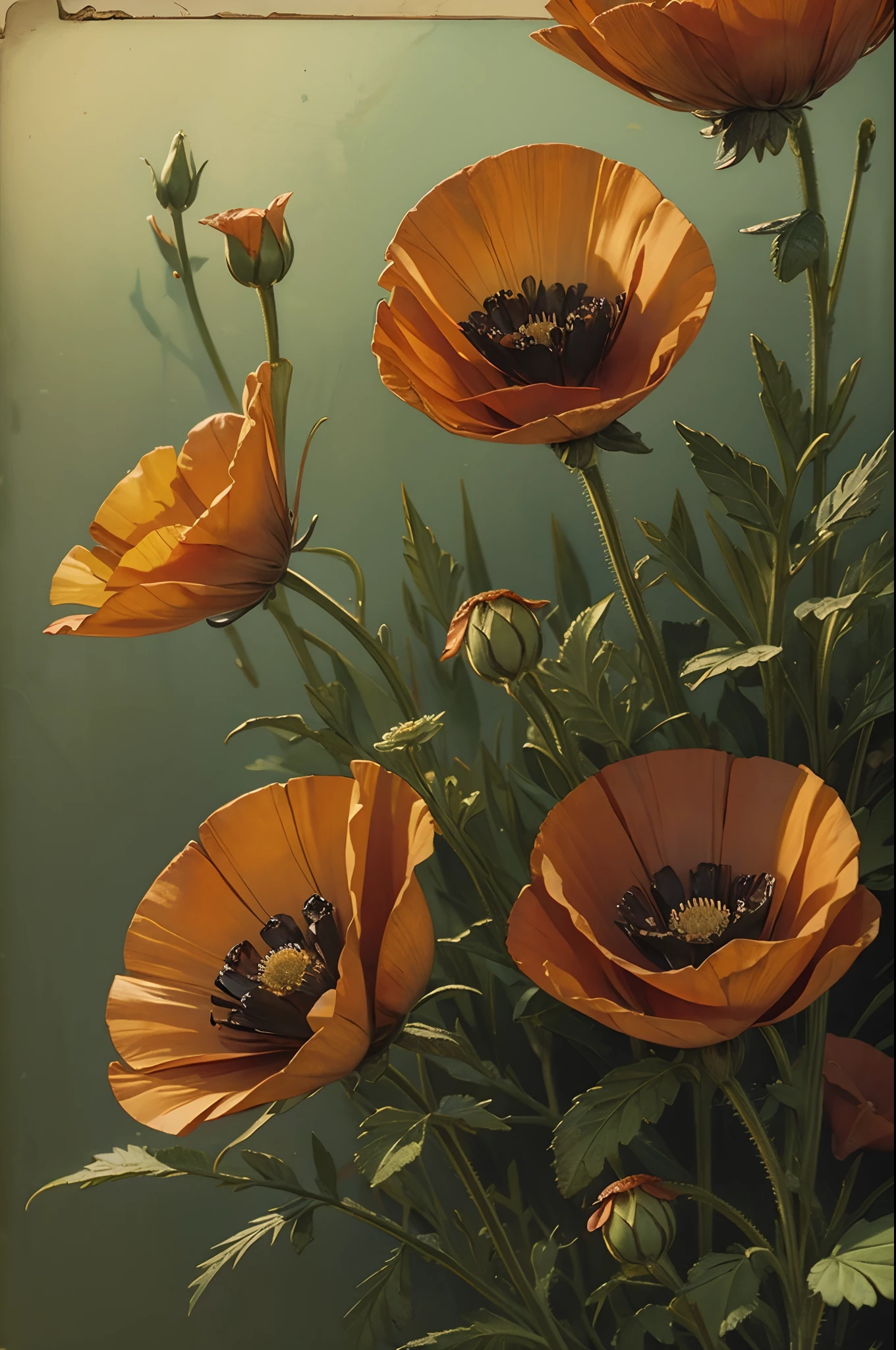 ((nobody)) ((no people))
Vintage Victorian style, Precise botanical encyclopedia (best quality:1.2), (detailed:1.2), (masterpiece:1.2), vintage botanical illustrations of red poppy flowers, poppies