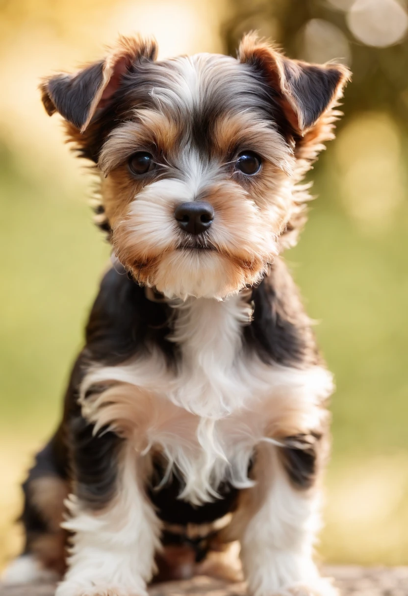 Biewer terrier com joias no pescoco