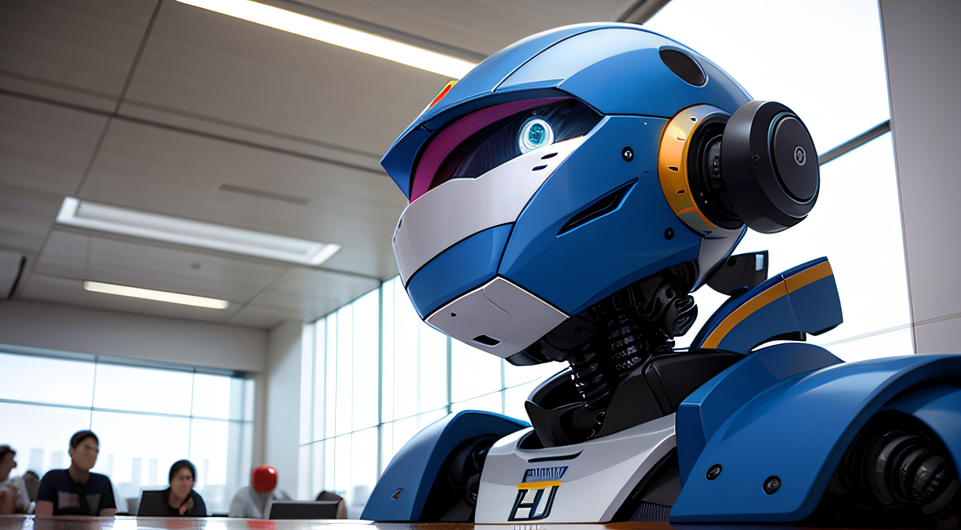 Masterpiece, Best quality, Robot Apple employees