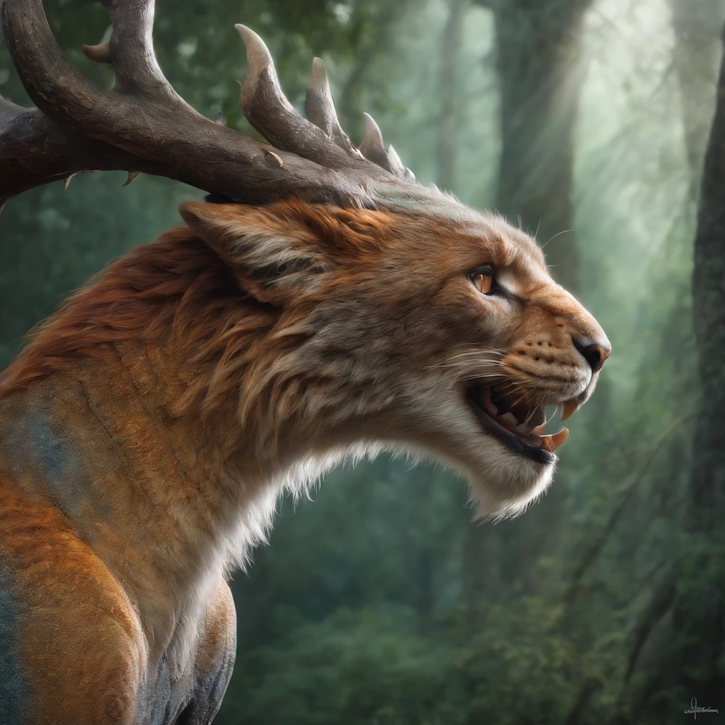 best quality,ultra-detailed,realistic,strange creature,animal,mythical creature,unique features,eerie atmosphere,dynamic pose,colorful patterns,sharp claws,mysterious eyes,distorted limbs,fantastical landscape,dark and moody lighting,majestic presence,impressive scale,dense foliage,ethereal glow,enchanted forest,otherworldly textures,curious onlookers,hidden secrets,magical aura,emerging from the shadows,uncanny movements,dreamlike,creative interpretation,unforgettable artwork,vibrant colors,lifelike details,expertly crafted,imagination unleashed,unpredictable forms,endless possibilities,fantastic beast,mesmerizing composition,artistic pinnacle,awe-inspiring masterpiece