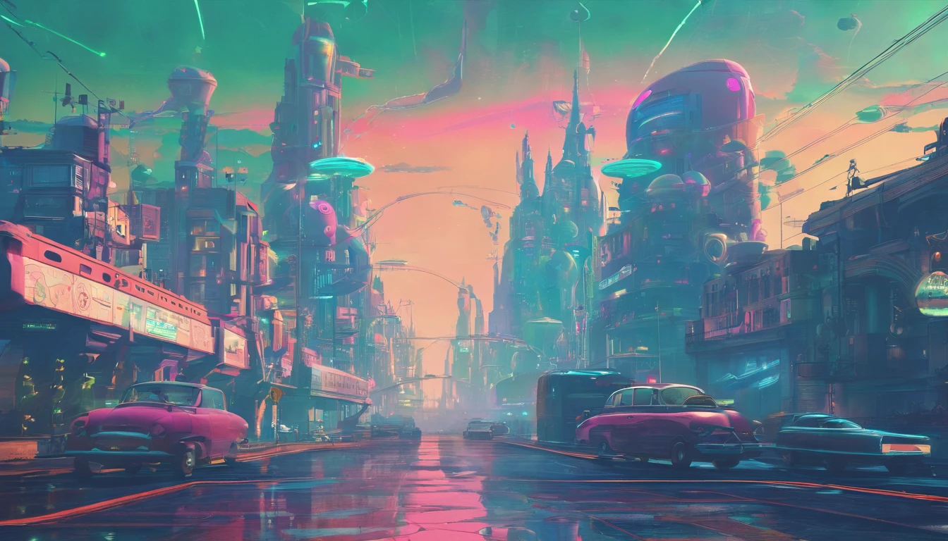 retrofuturism, streets of soviet union, utopian future, androids,  flying droids, overgrown buildings, winter, evening,  4k, wallpaper,Science Fiction,Lighting,Environmental Concept Art &amp; Design,Digital 3D,Character Modeling,3D,realistic,textures,cgi,environment,((Simon Stalenhag)),concept,Environmental Concept Art &amp; amp Design,scifi