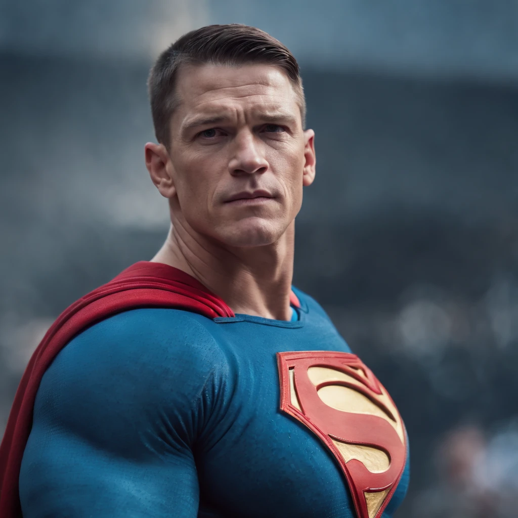 john cena wearing superman clothes