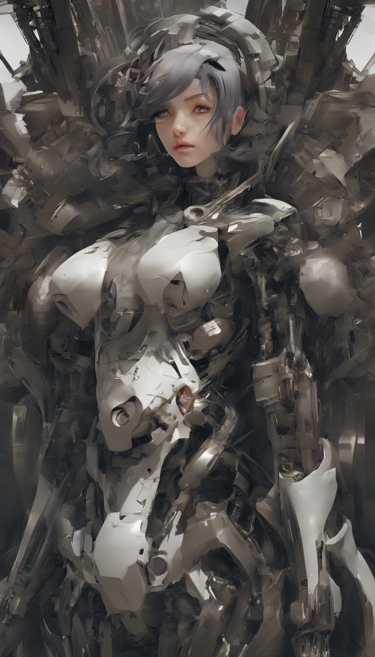Ultra photo realsisim,Hyper-detailing,machine girl,Mechanical body,Mechanical joints,sci-fy,highly detailed surreal vfx,Smudge,Faraway view,super-fine,ultra - detailed,high qulity,8K ,oc rendered,dynamic viewing angle