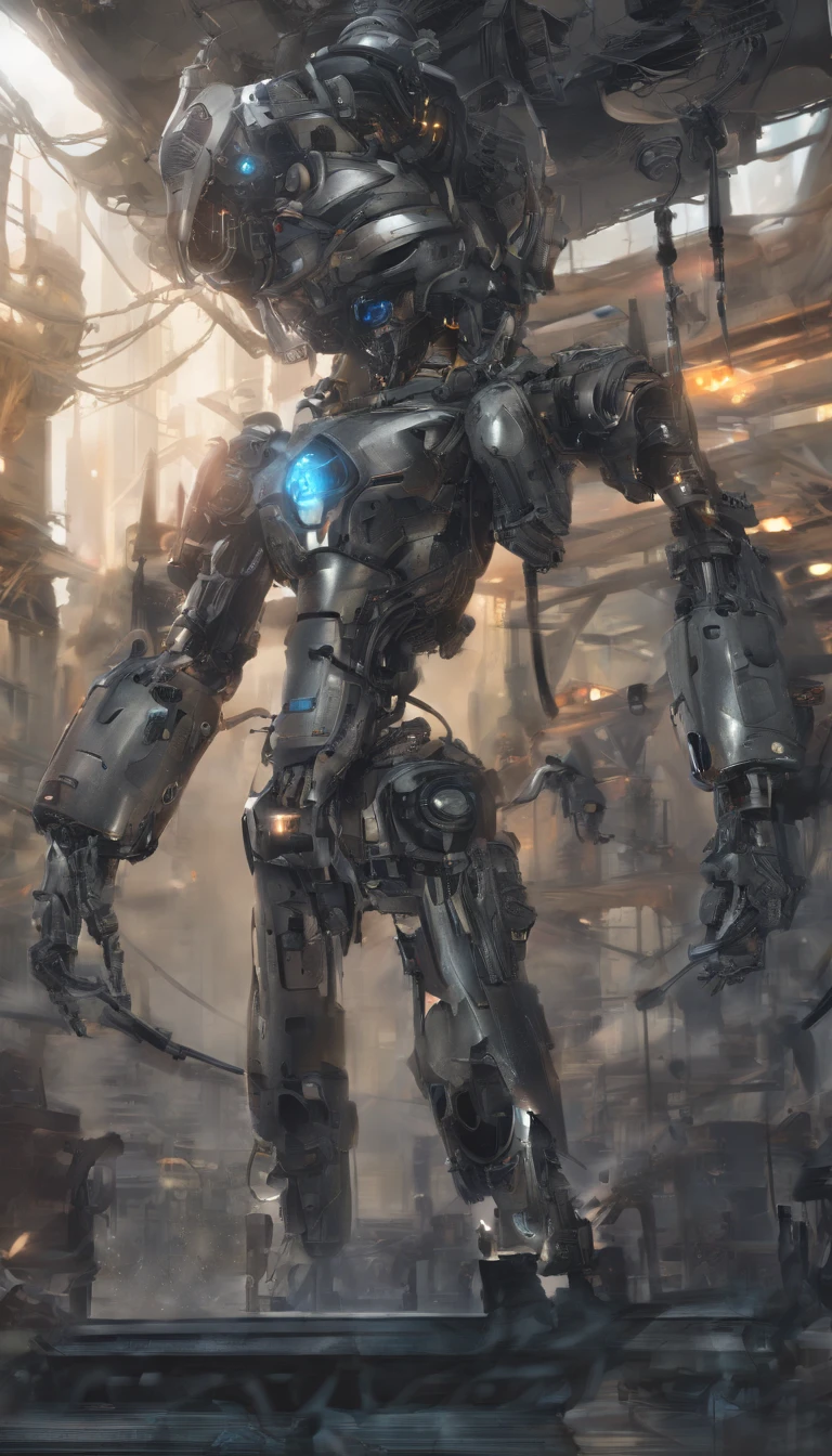 Ultra photo realsisim,Hyper-detailing,machine girl,Mechanical body,Mechanical joints,sci-fy,highly detailed surreal vfx,Smudge,Faraway view,super-fine,ultra - detailed,high qulity,8K ,oc rendered,dynamic viewing angle