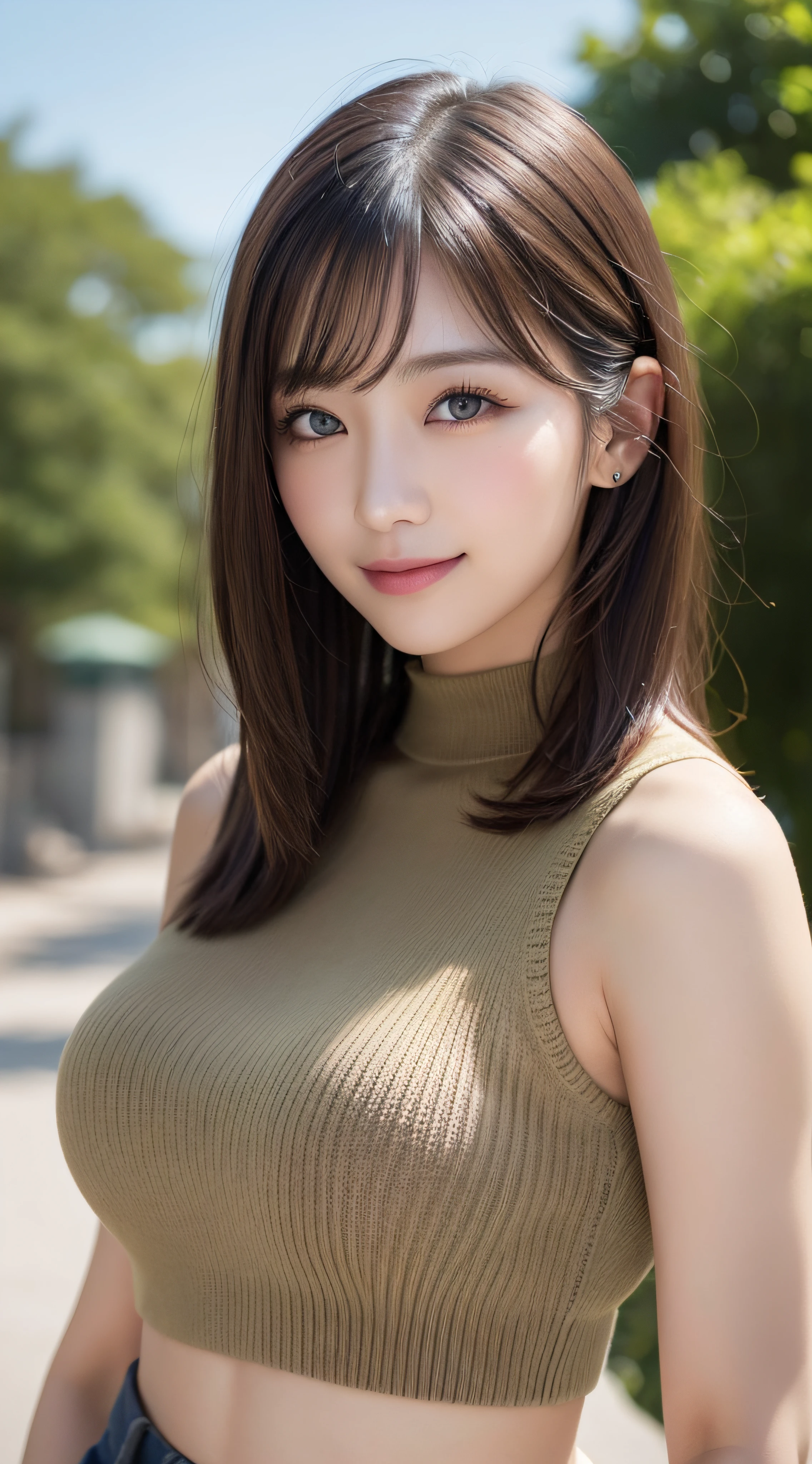 very detailed、masterpiece、highest quality、Ultra high decomposition energy A、8K high resolution、Transparency that looks great in photos、detailed eye、Gradation、perfect anatomical body proportions , Nikon Z9 80mm lens, beautiful posture、yes、NSFW、thin eyebrows、detailed eye、detailed nose、detailed mouth、Fine ears、golden ratio face、(The look of waiting for a kiss)、(Curvaceous)、(ideal proportions)、High definition eyes and feet、long neck、eyelash、(((natural soft light、eye highlights)))、(Photoreal:1.4), Shadow、(best image quality:1.0), (超A high resolution:1.0), 8K, Raw photo, (masterpiece:0.2), Curvaceous、(seductive pose:1.5)、When you shine light on your face, that'that'It's getting brighter、geometric pattern background:1.3、dark color、cute girl hair、avert your eyes、(Transparent camo baggyTshirt、濡れたshirt、loose clothing、透けたTshirt、retro:1.8)、highest quality、Super detailed、High quality details、(big breasts:1.8)、(underboob:1.4)、break (smile、plump lower lip、pink lips:1.2)